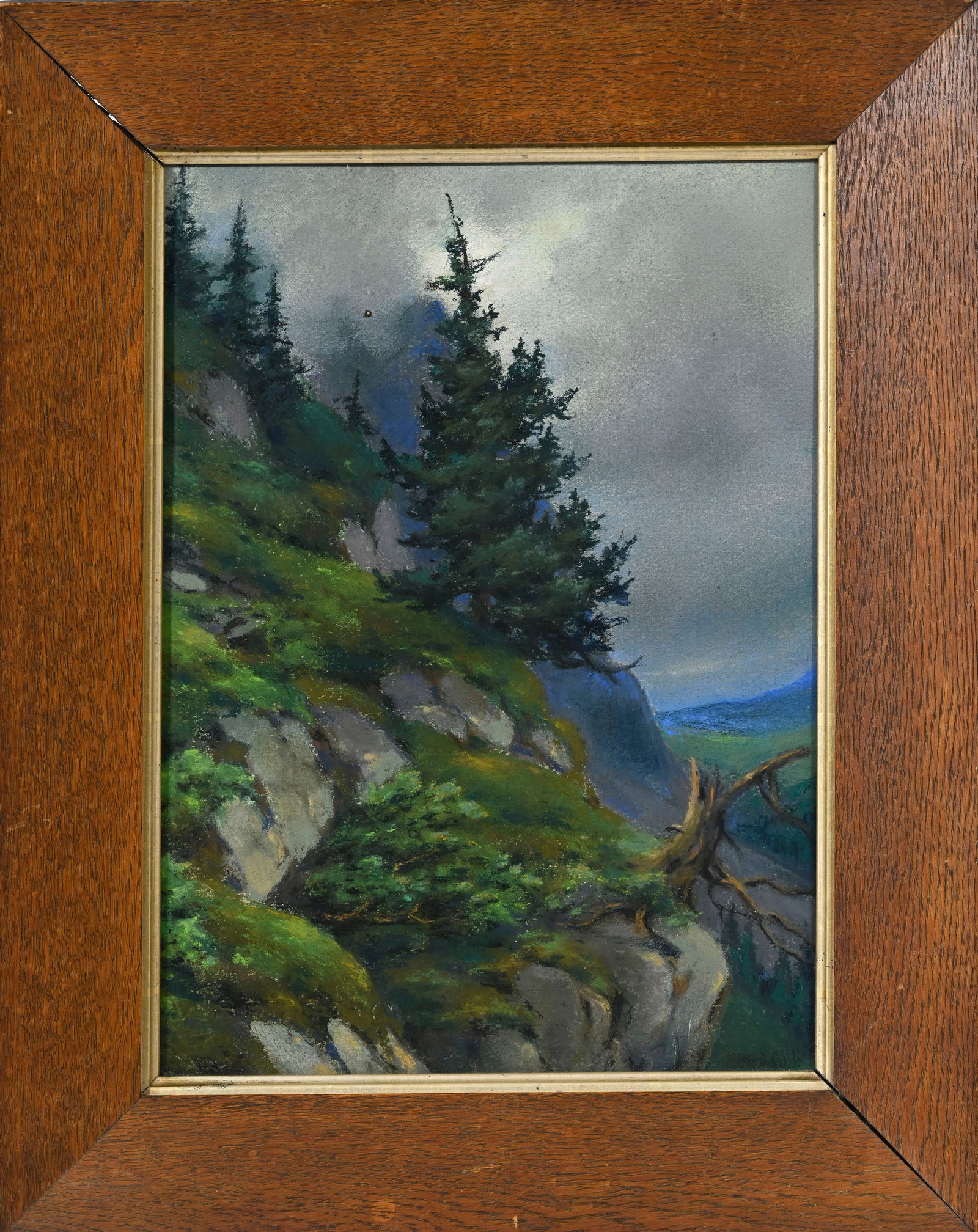 François Birbaum (1872-1947), "Aux approches de l’orage, Vanfluh", pastel sur papier, sig - 2