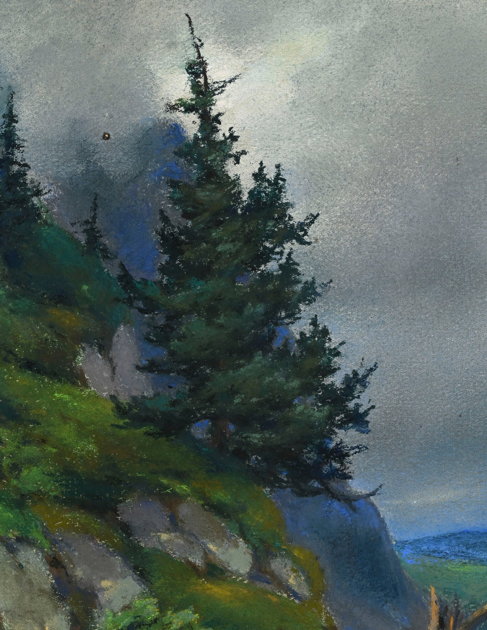 François Birbaum (1872-1947), "Aux approches de l’orage, Vanfluh", pastel sur papier, sig - 3