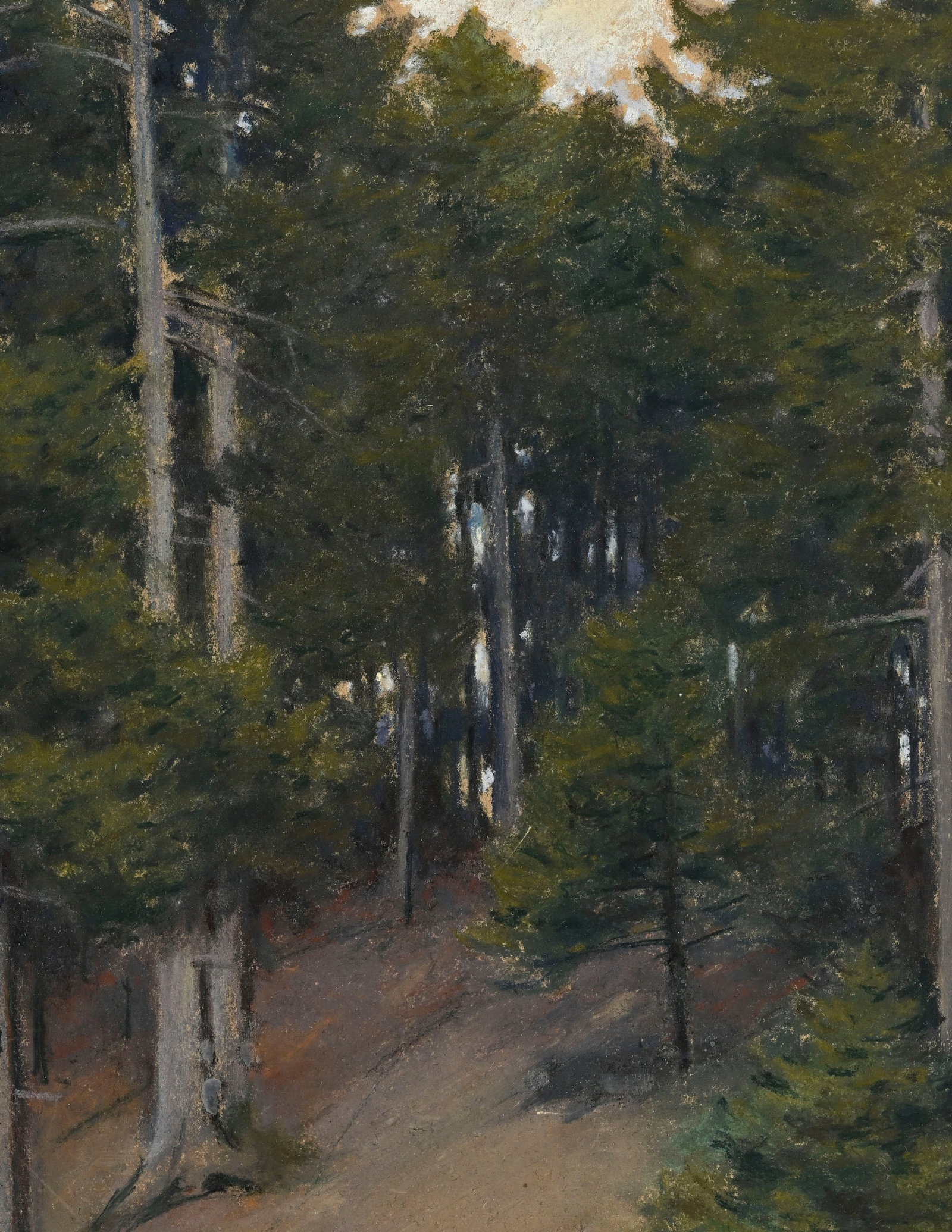 François Birbaum (1872-1947), "Crépuscule de la forêt", pastel sur papier, signé - 3