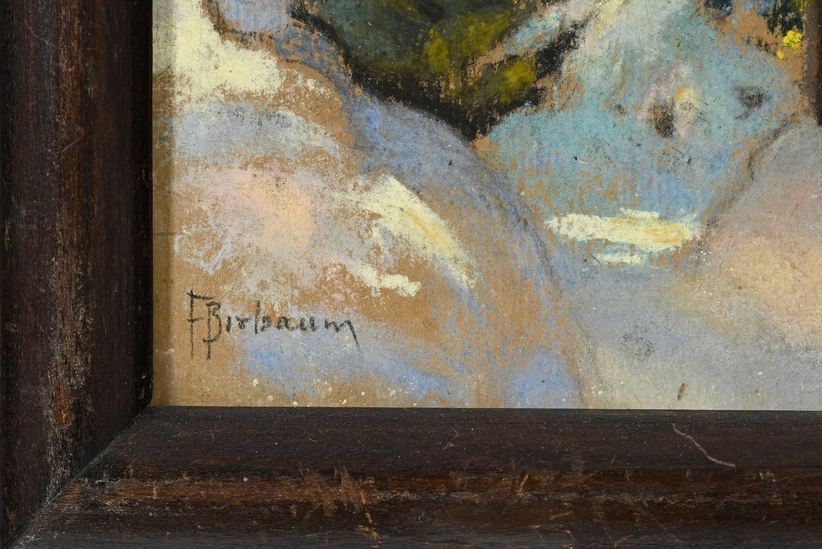 François Birbaum (1872-1947), Sapins enneigés, pastel sur papier, signé, 19x27 cm (&# - 4