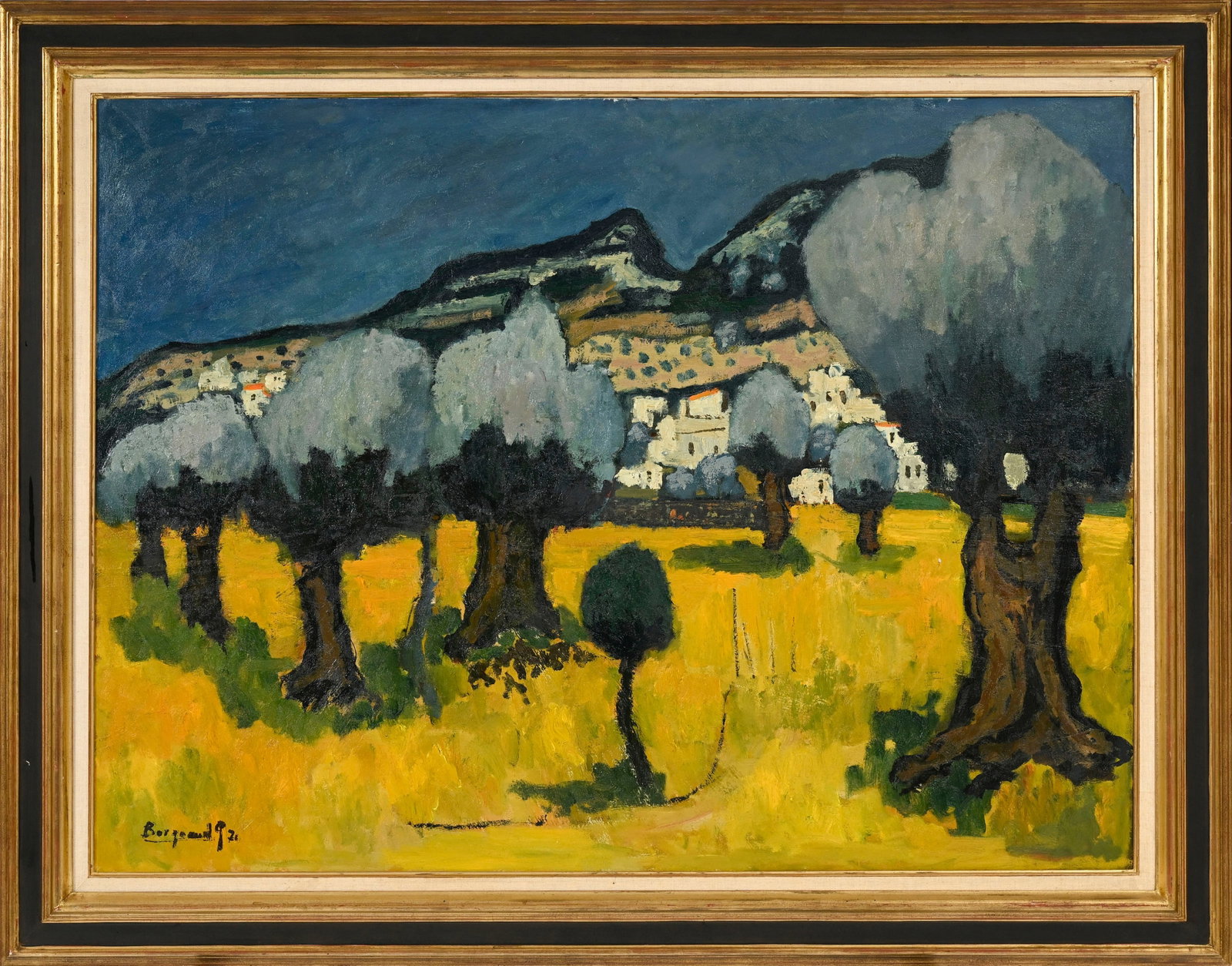 Georges Borgeaud (1914-1998), "Les oliviers de l'Elounda, Crête", 1970-71, huile sur toile, sig - 2
