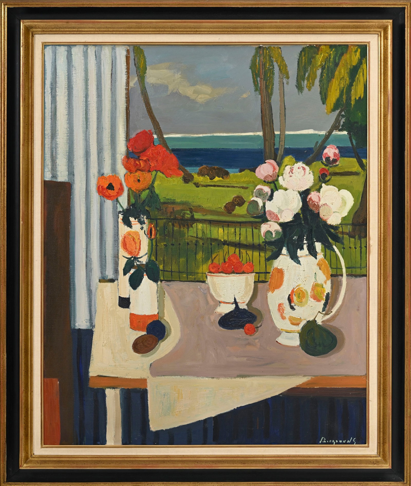 Georges Borgeaud (1914-1998), "Les pavots", 1980, huile sur toile, signée, contresignée, d - 2