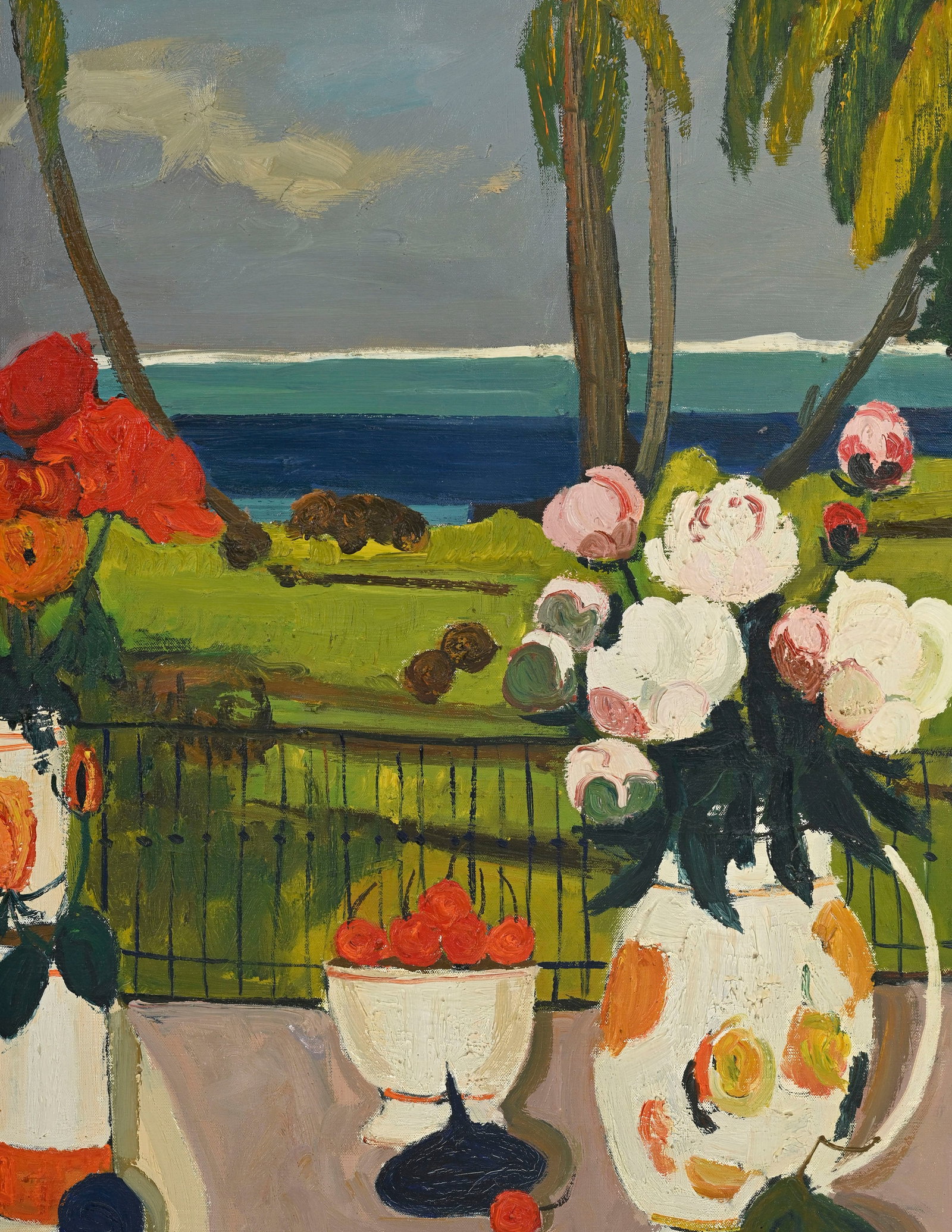 Georges Borgeaud (1914-1998), "Les pavots", 1980, huile sur toile, signée, contresignée, d - 3