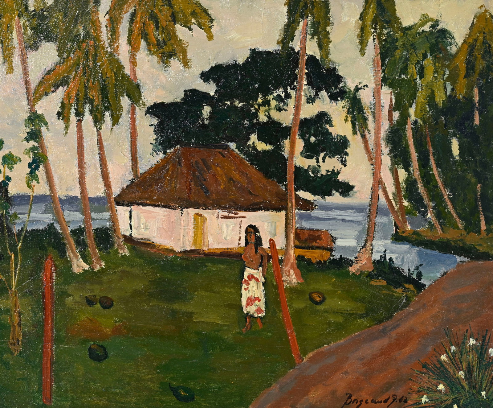 Georges Borgeaud (1914-1998), "Paysage de Tahiti", 1963, huile sur toile, signée et datée, (1 of 5)