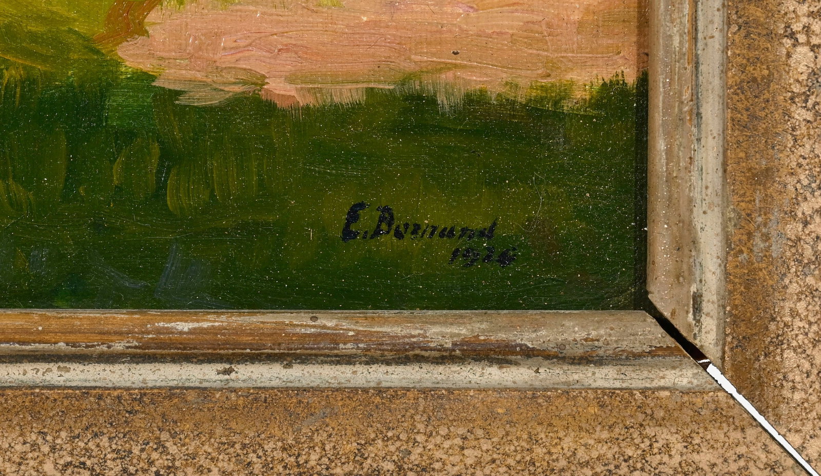 Edmond Bornand (1873-1953), Village de montagne, mayens et mazots, 1926, huile sur toile maroufl - 4