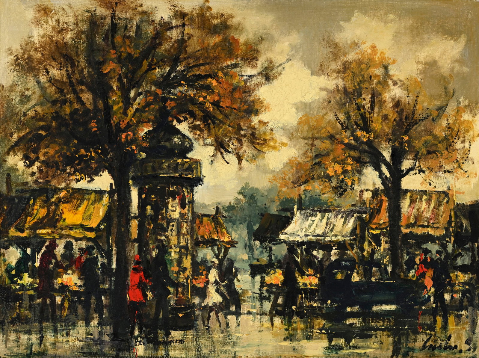 Sergio Cecchi (1921-1986), "Marché de Plainpalais", 1954, huile sur toile, signée, dat (1 of 5)