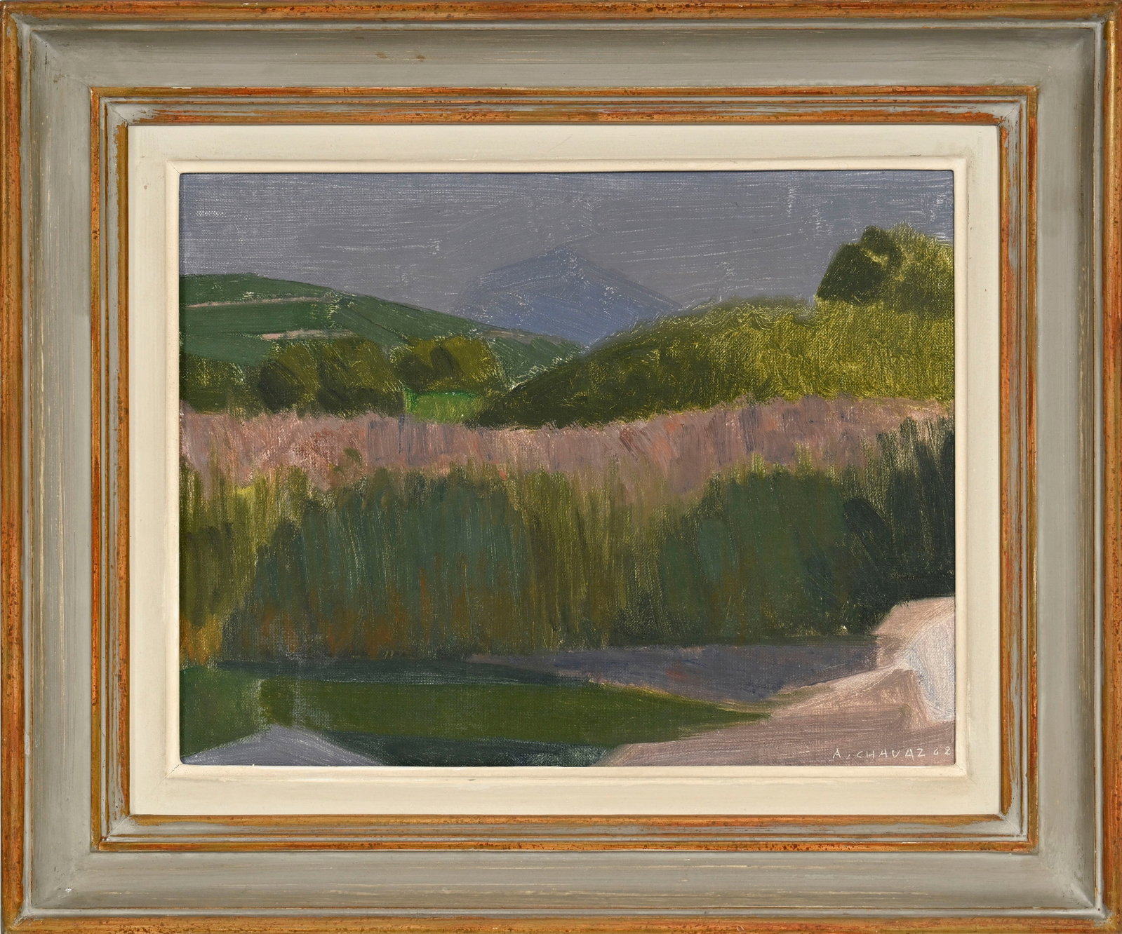 Albert Chavaz (1907-1990), Bord de rivière, 1962, huile sur toile marouflée sur panneau, s - 2