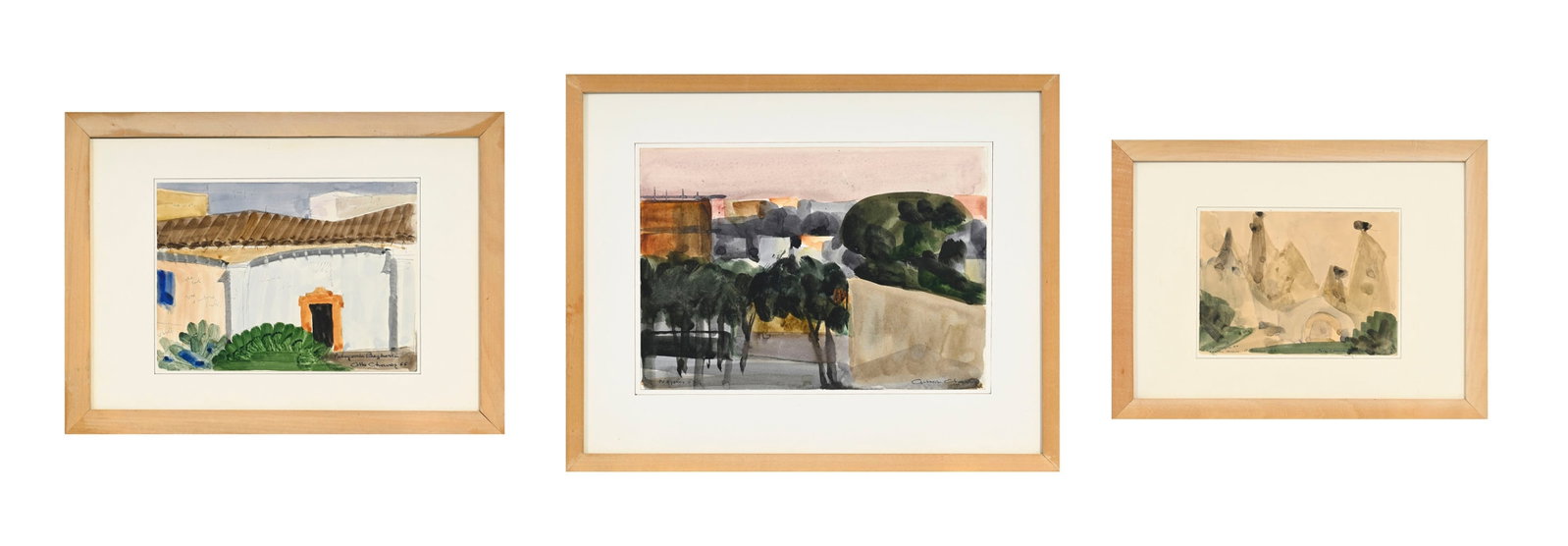 Albert Chavaz (1907-1990), Paysages, 1964-1965, 3 aquarelles sur papier, signées, datées e (1 of 17)