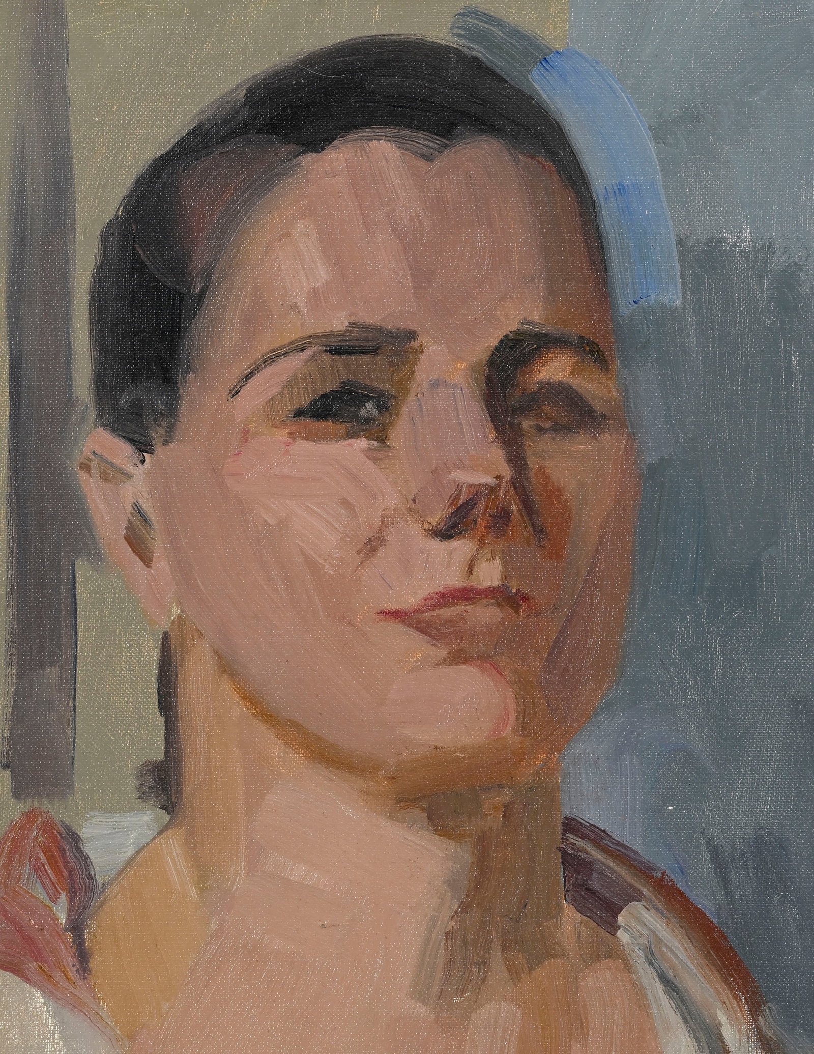 Albert Chavaz (1907-1990), Portrait dune jeune femme, 1977, huile sur carton entoilé, signé - 3
