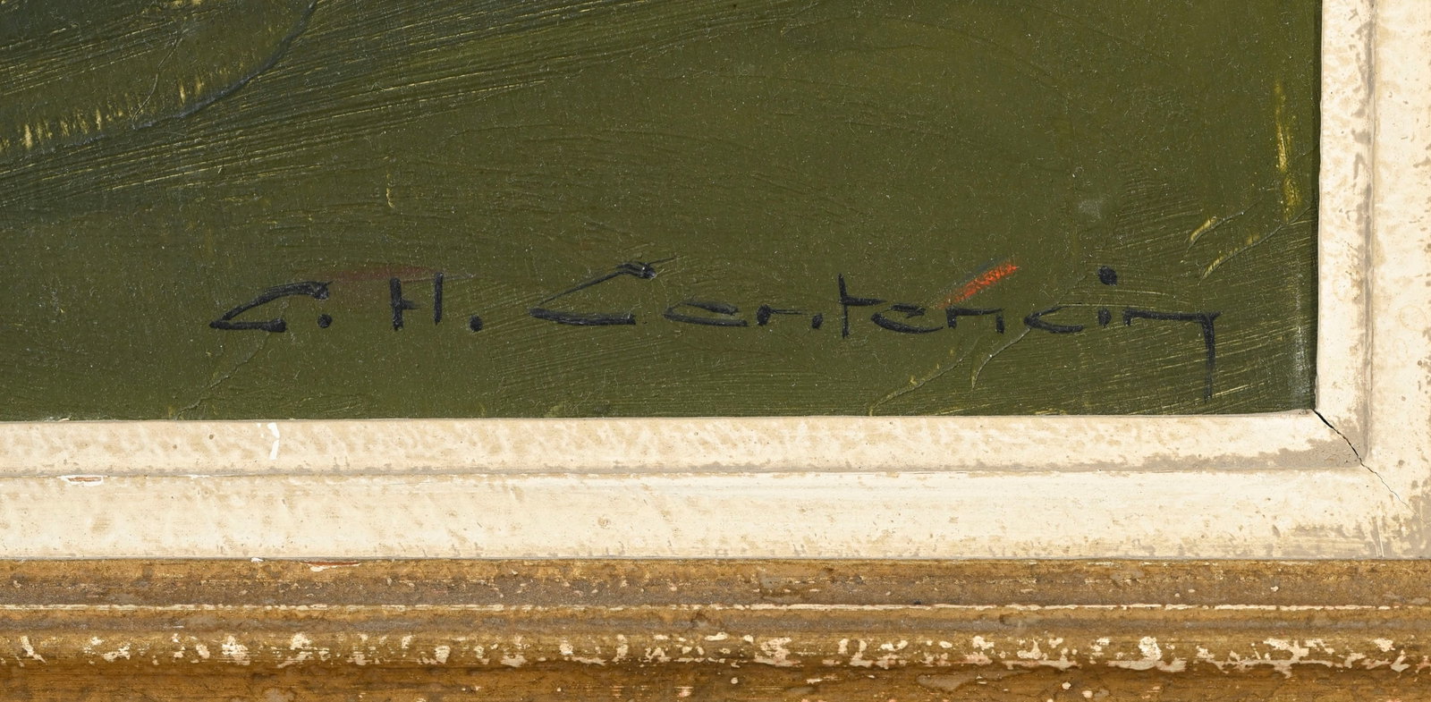 Charles Henry Contencin (1898-1955), Chalets au pied du Cervin, huile sur panneau, signée, 38,5 - 4