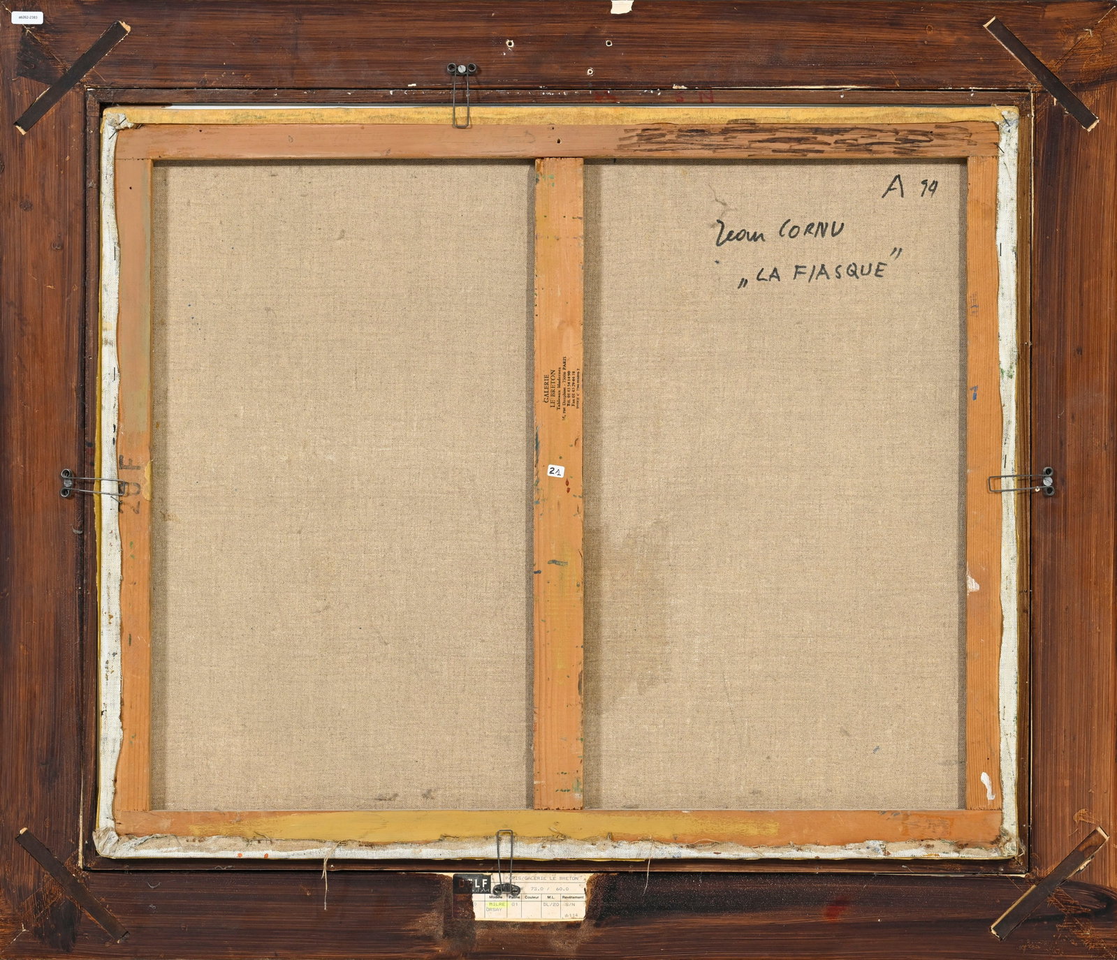 Jean Cornu (1915-2009), "La flasque", 1994, huile sur toile, signée et datée, contresign&# - 5