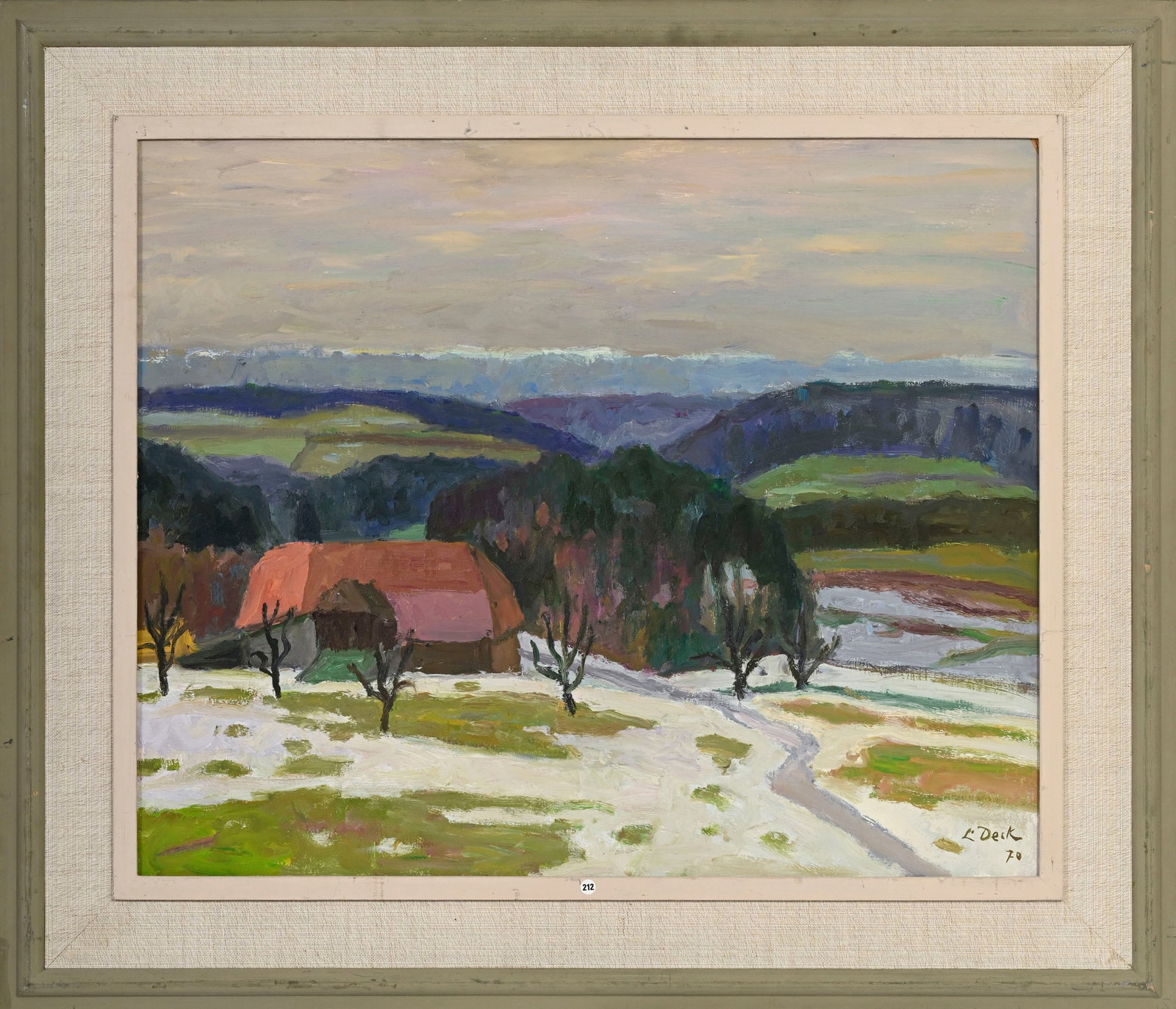 Leo Deck (1908-1997), Paysage de fin d'hiver, 1970, huile sur panneau, signée et datée, an - 2