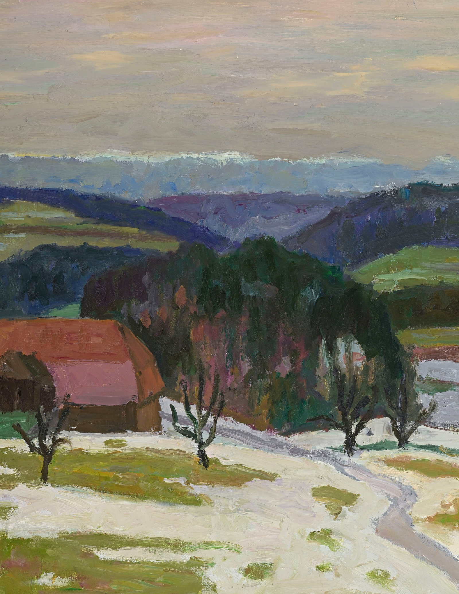 Leo Deck (1908-1997), Paysage de fin d'hiver, 1970, huile sur panneau, signée et datée, an - 3