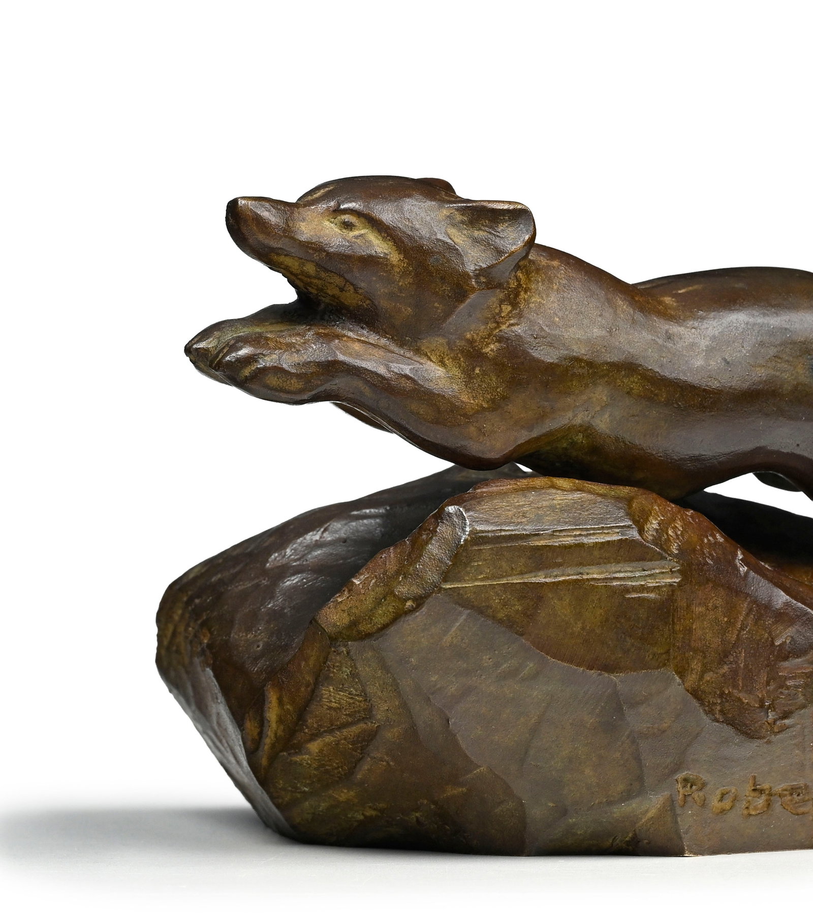 Robert Hainard (1906-1999), Renard bondissant, 1987, sculpture en bronze, signée et numéro - 3