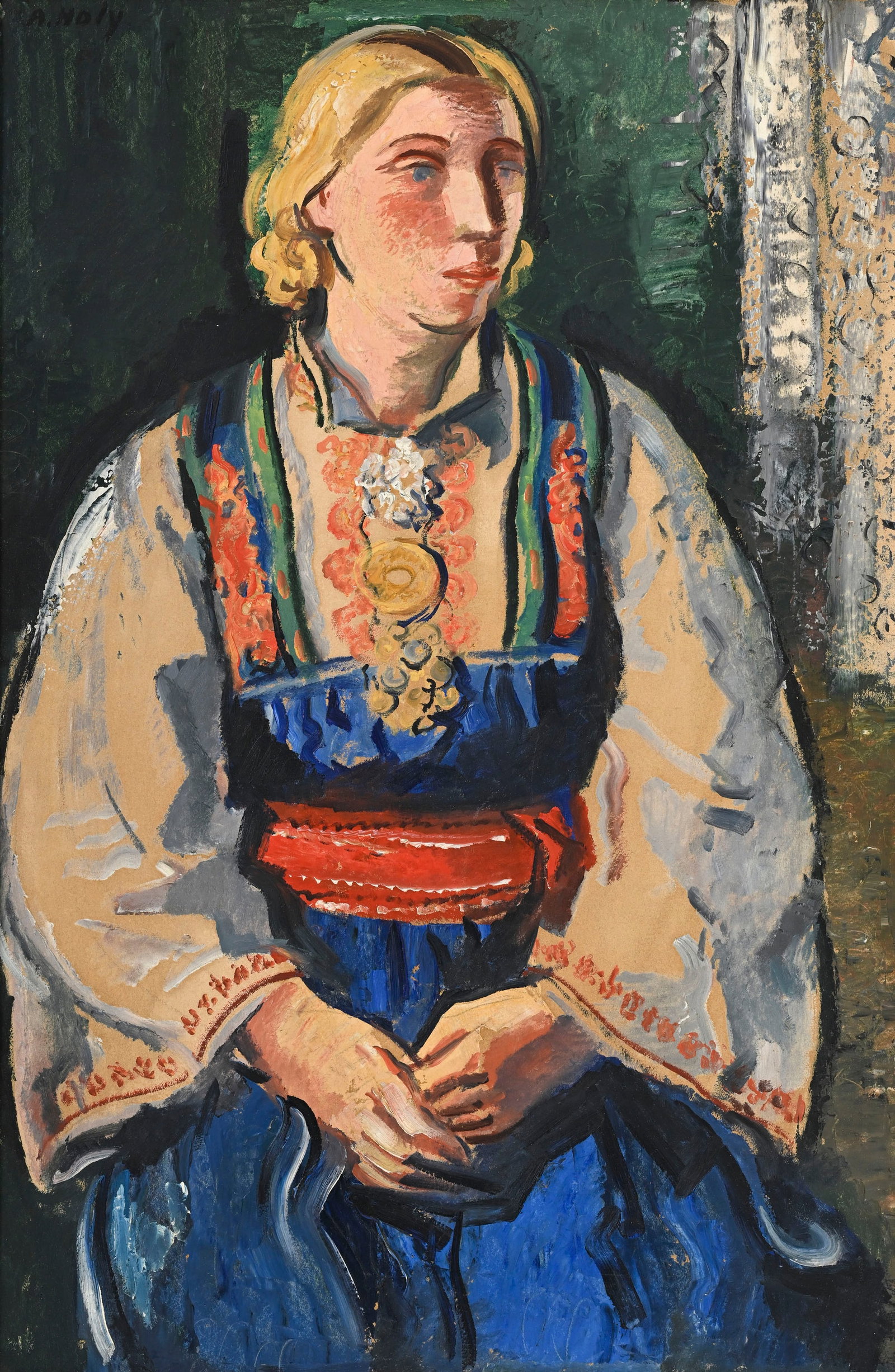 Adrien Holy (1898-1979), Jeune norvégienne, huile sur papier marouflé sur toile, signé (1 of 5)