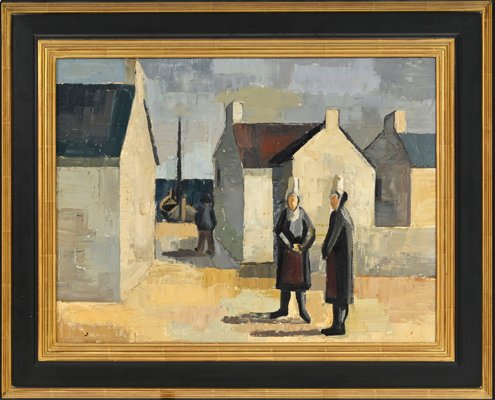 Jean-Pierre Jungo (1920-2008), attribué à, Scène bretonne, huile sur toile, 46x61 cm - 2