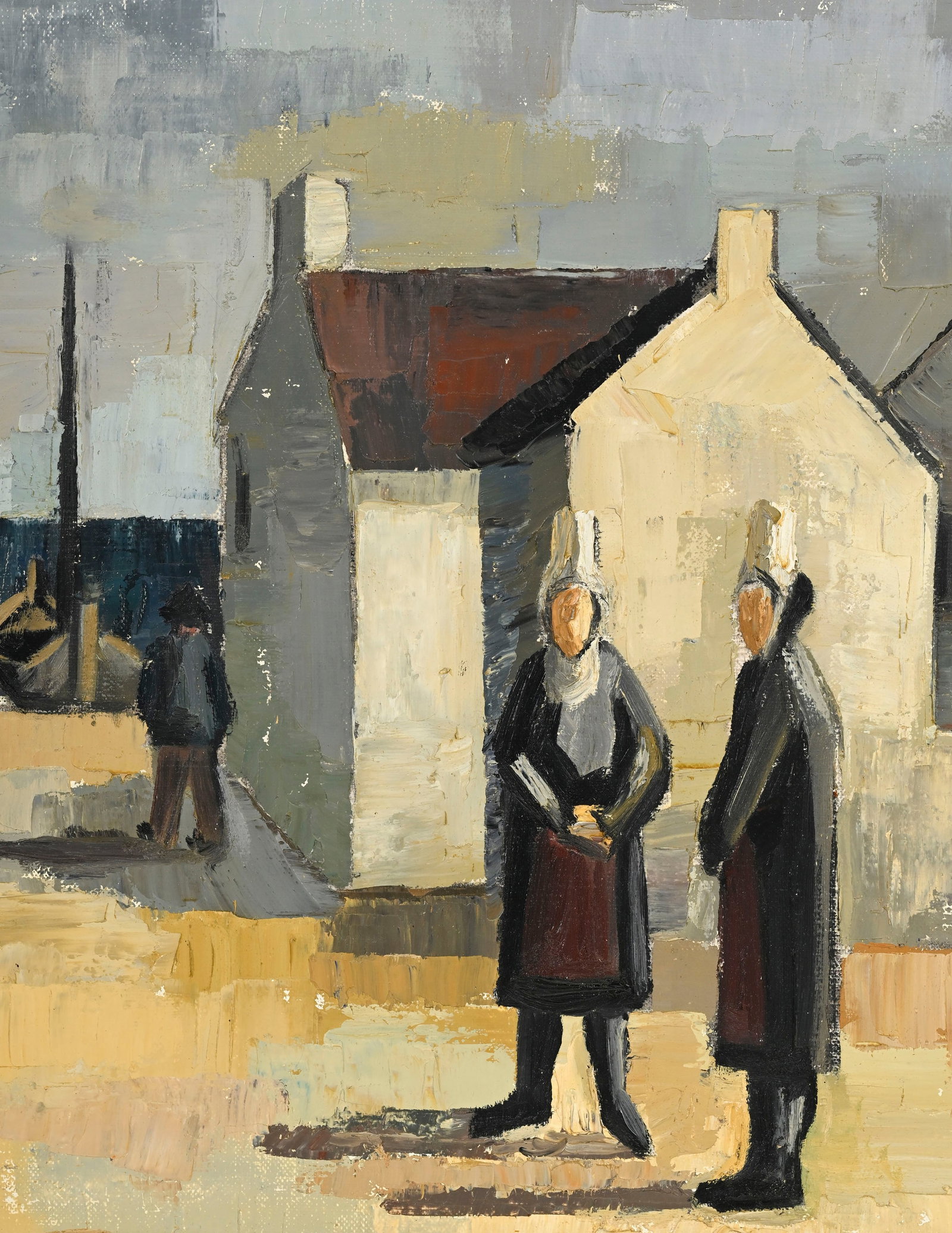Jean-Pierre Jungo (1920-2008), attribué à, Scène bretonne, huile sur toile, 46x61 cm - 3
