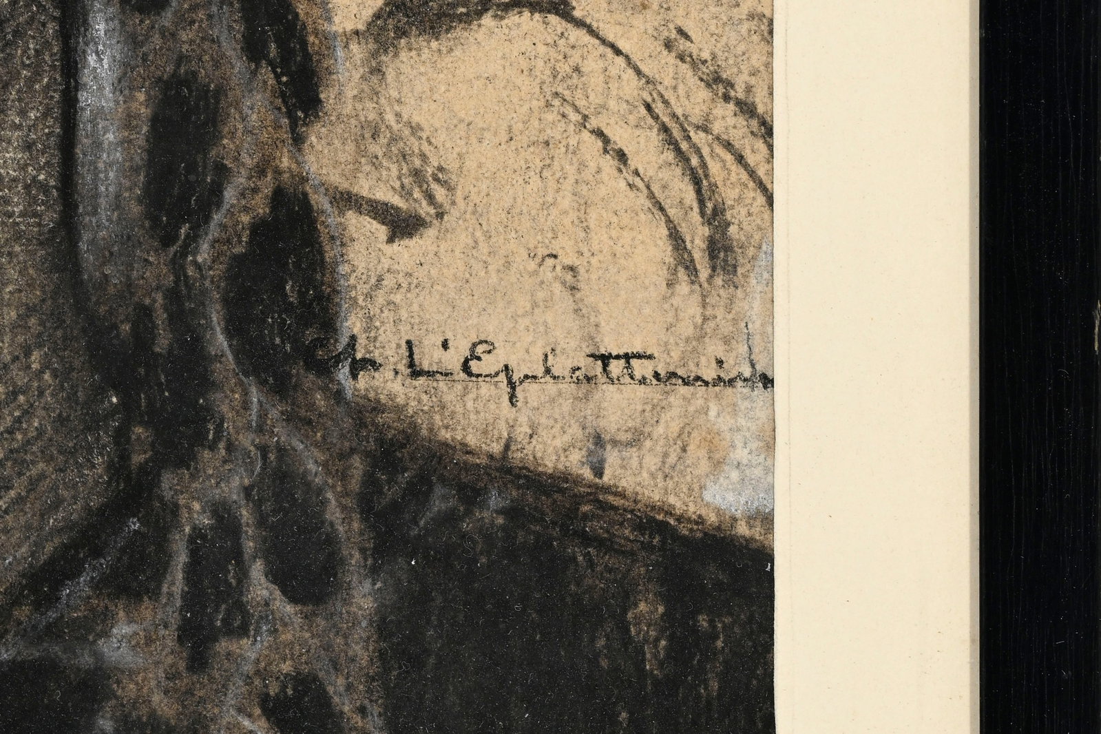 Charles L'Eplattenier (1874-1946), Portrait de jeune fille, fusain et craie sur papier, signé,  - 4