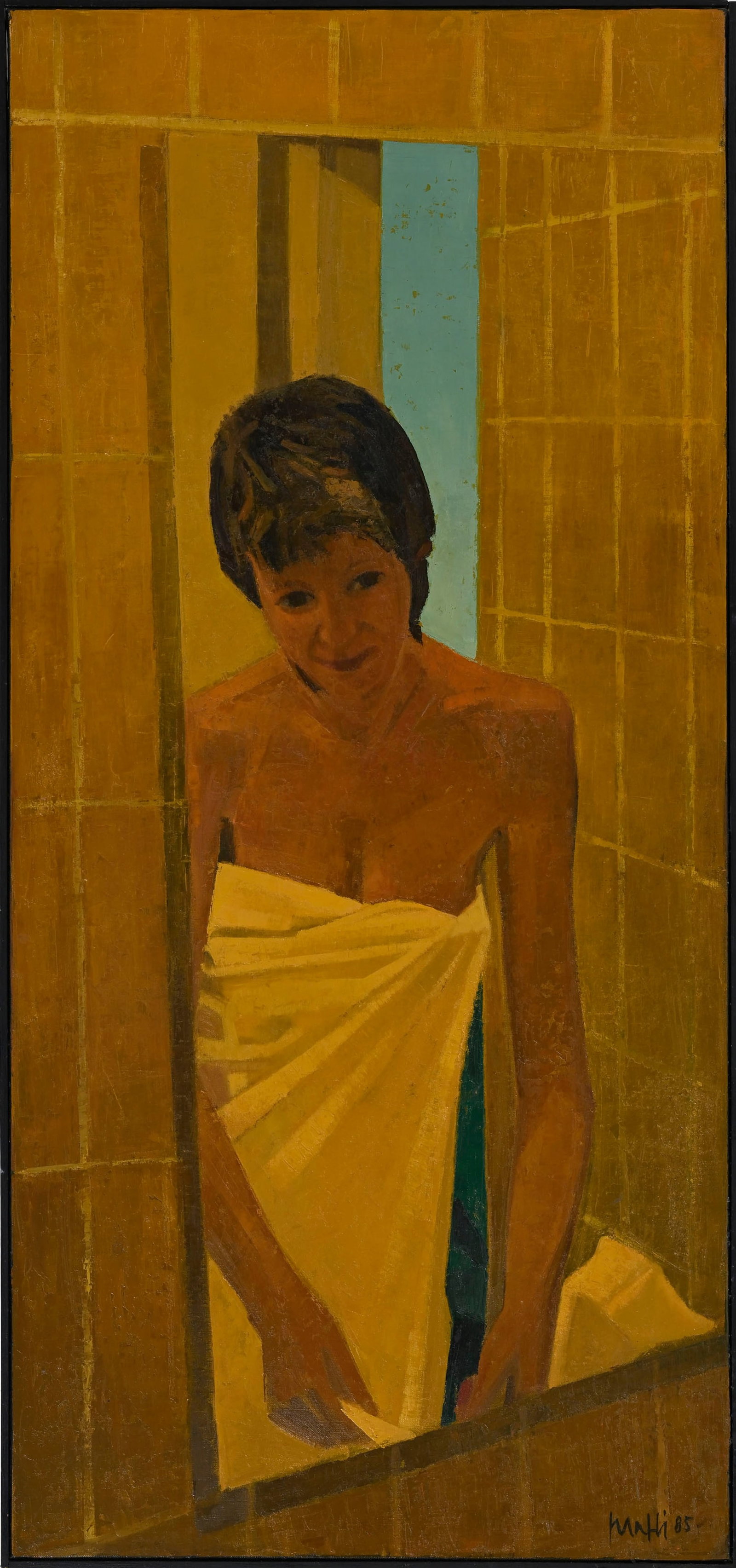 Walter Mafli (1915-2017), "Miroir", 1985, huile sur toile, signée et datée, 130x60 cm - 2