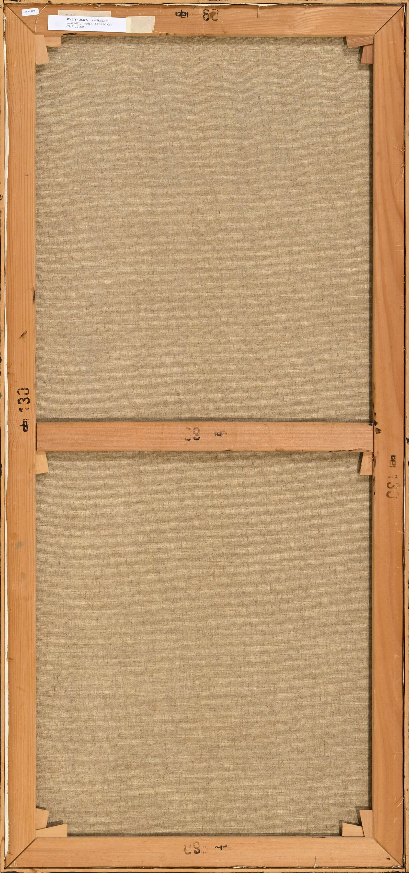 Walter Mafli (1915-2017), "Miroir", 1985, huile sur toile, signée et datée, 130x60 cm - 5