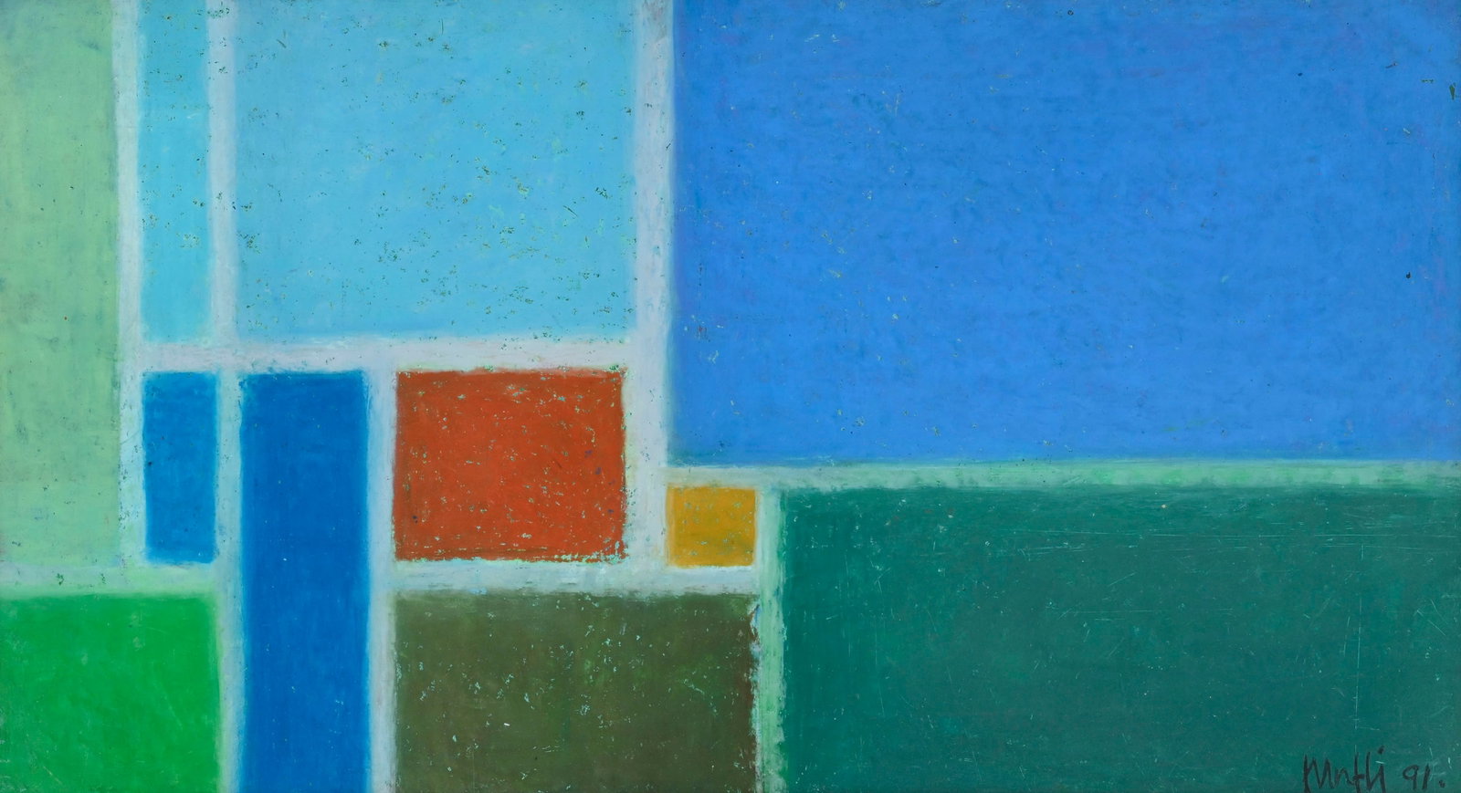 Walter Mafli (1915-2017), Composition, 1991, pastel gras sur papier, signé et daté, 33,5x6 (1 of 5)