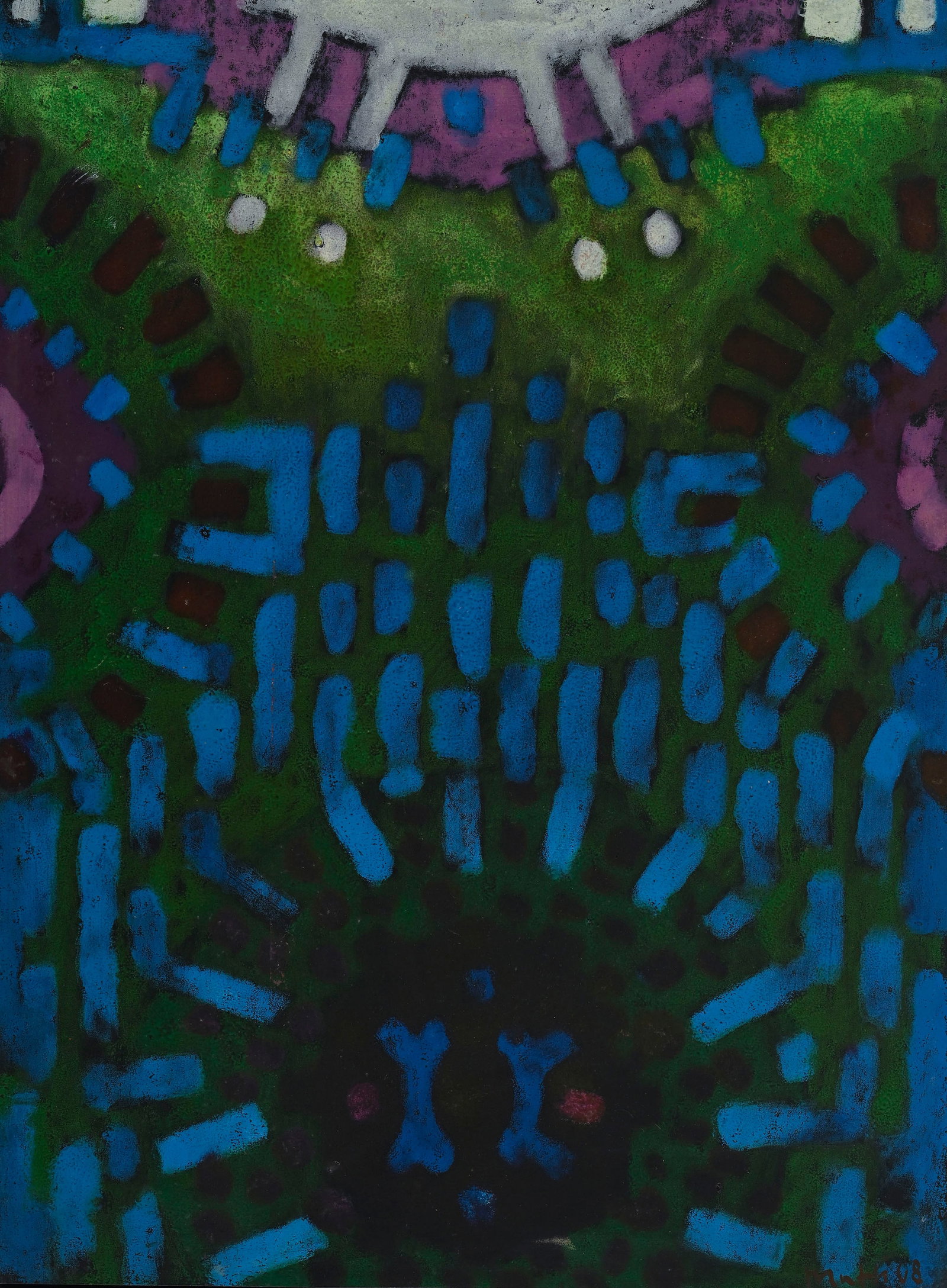 Walter Mafli (1915-2017), Composition, 2008, encre d'imprimerie sur panneau, signée et daté (1 of 5)