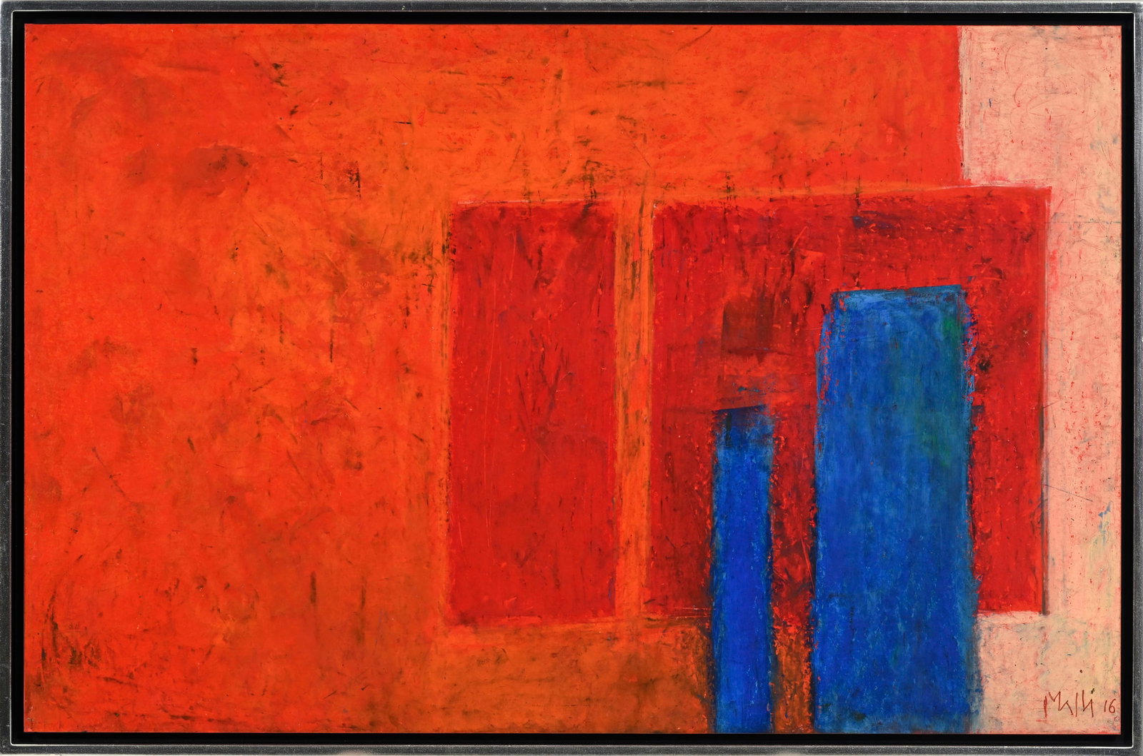 Walter Mafli (1915-2017), Composition, 2016, pastel gras sur carton monté sur panneau, sign - 2