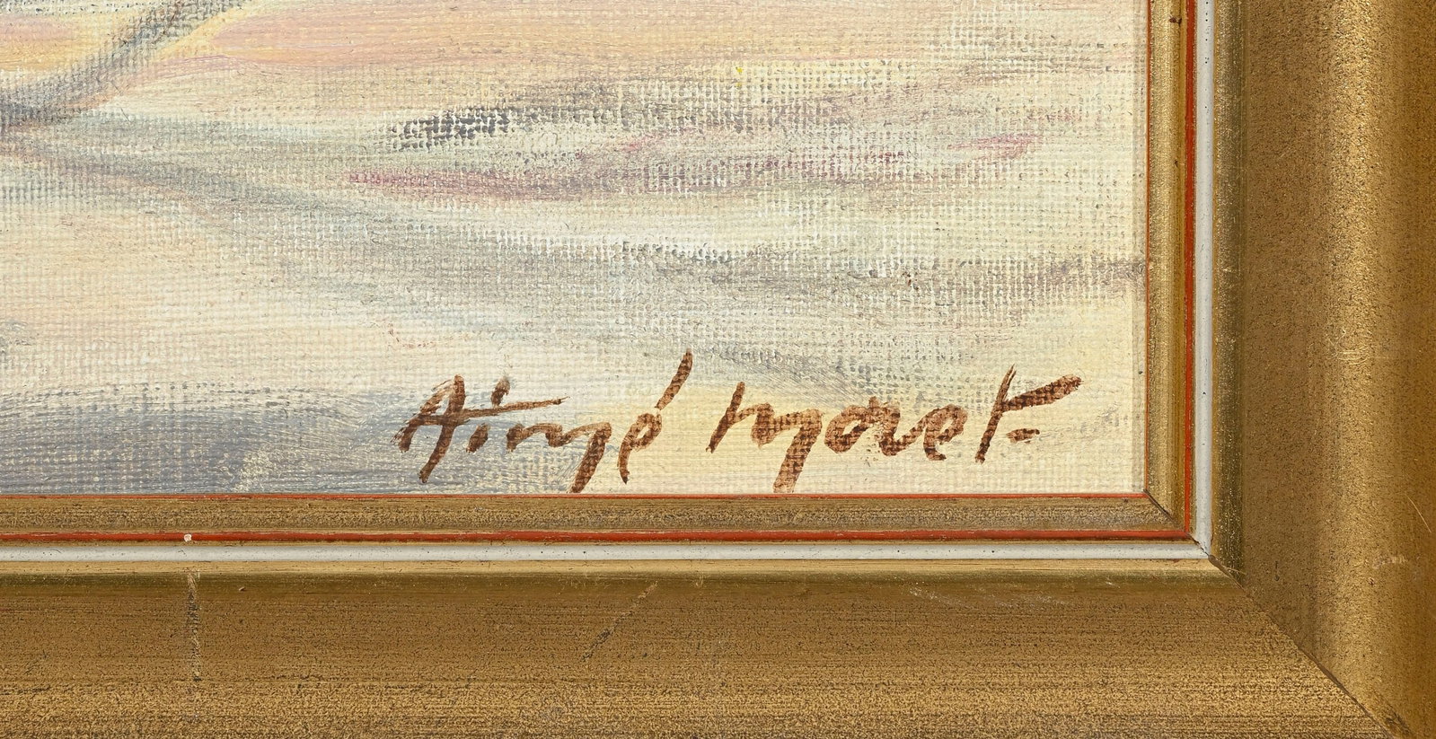 Aimé Moret (1900-1977), "Place du Bourg et la Cathédrale St-Pierre", huile sur toile, sign - 4