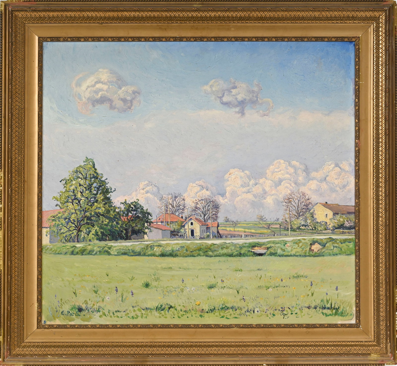 Émile Patru (1877-1940), "Saint Didier", huile sur toile, signée, 54,5x60 cm Au verso: &# - 2