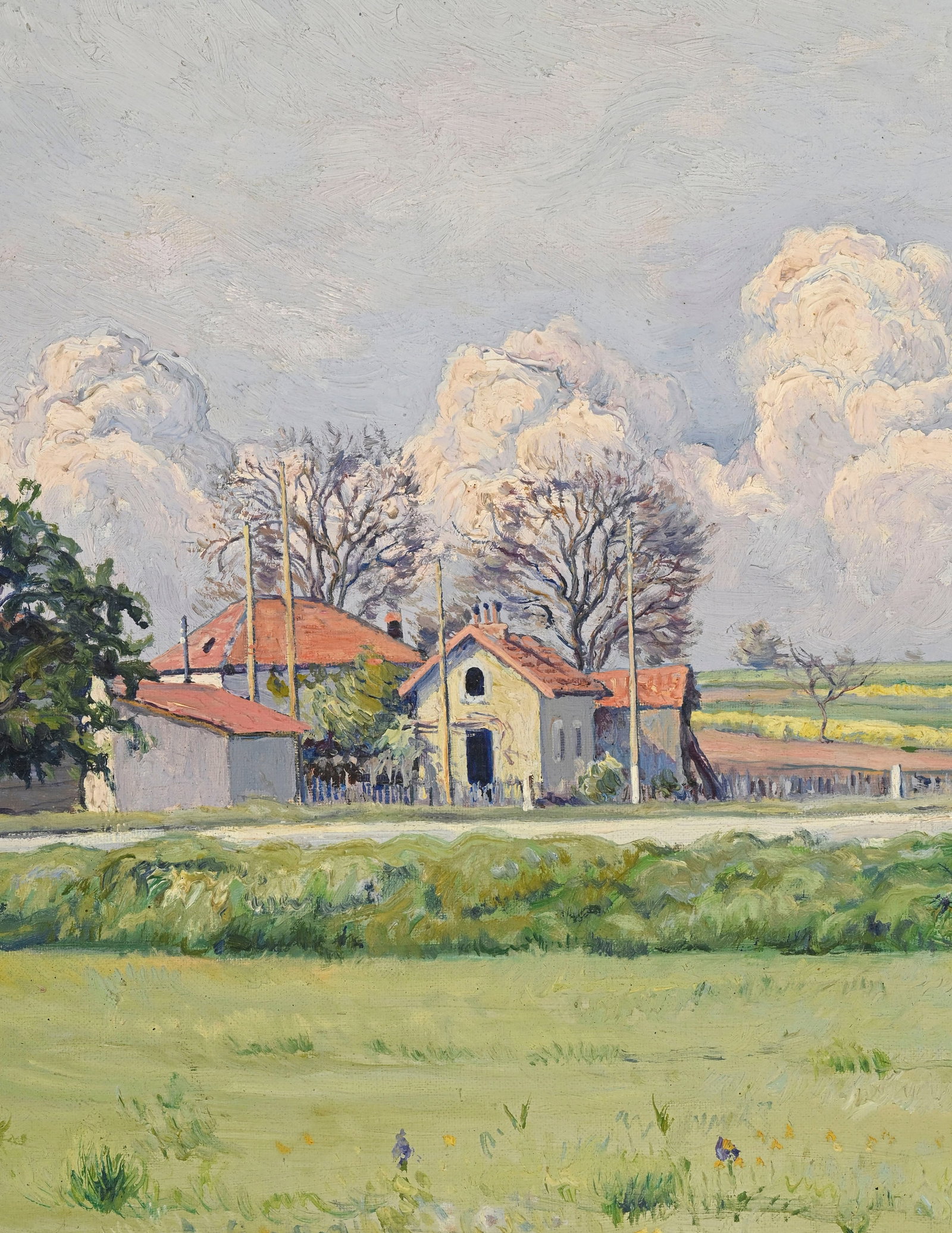 Émile Patru (1877-1940), "Saint Didier", huile sur toile, signée, 54,5x60 cm Au verso: &# - 3
