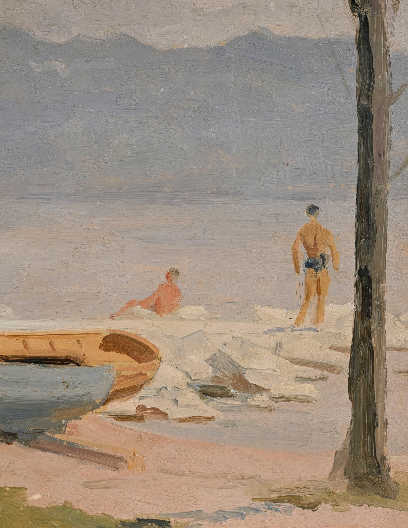 Casimir Reymond (1893-1969), Baigneurs, 1933, huile sur carton, signée et datée, 21x34,5 c - 3