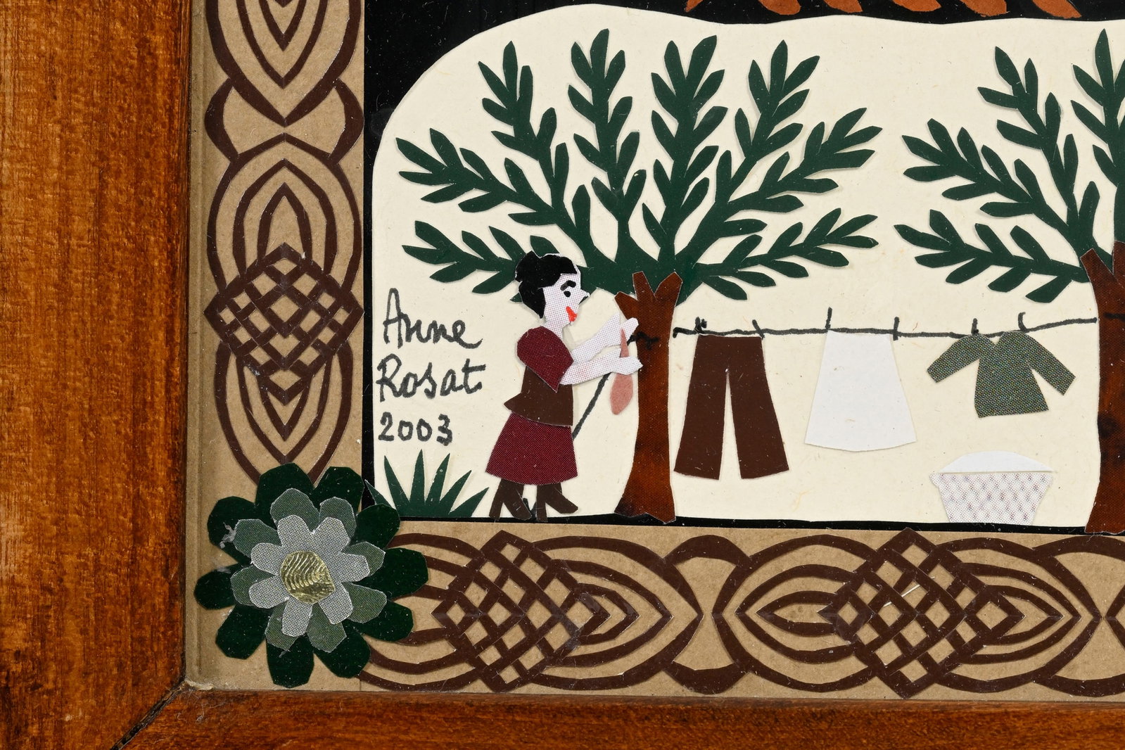 Anne Rosat (1935), Scène d'alpage, 2003, découpage, signé et daté, 45x33,5 cm (& - 4