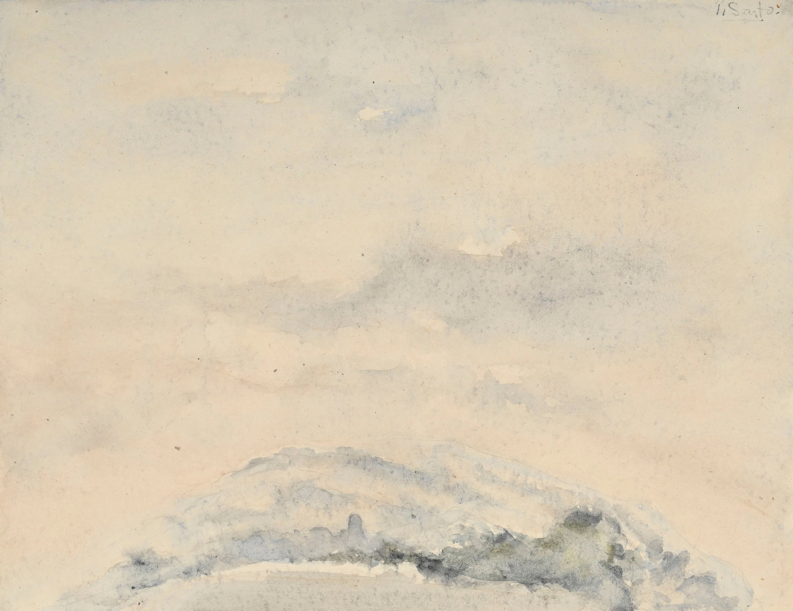 Pietro Sarto (1930), Paysage nuageux, aquarelle sur papier, signée, 27x35 cm (1 of 5)