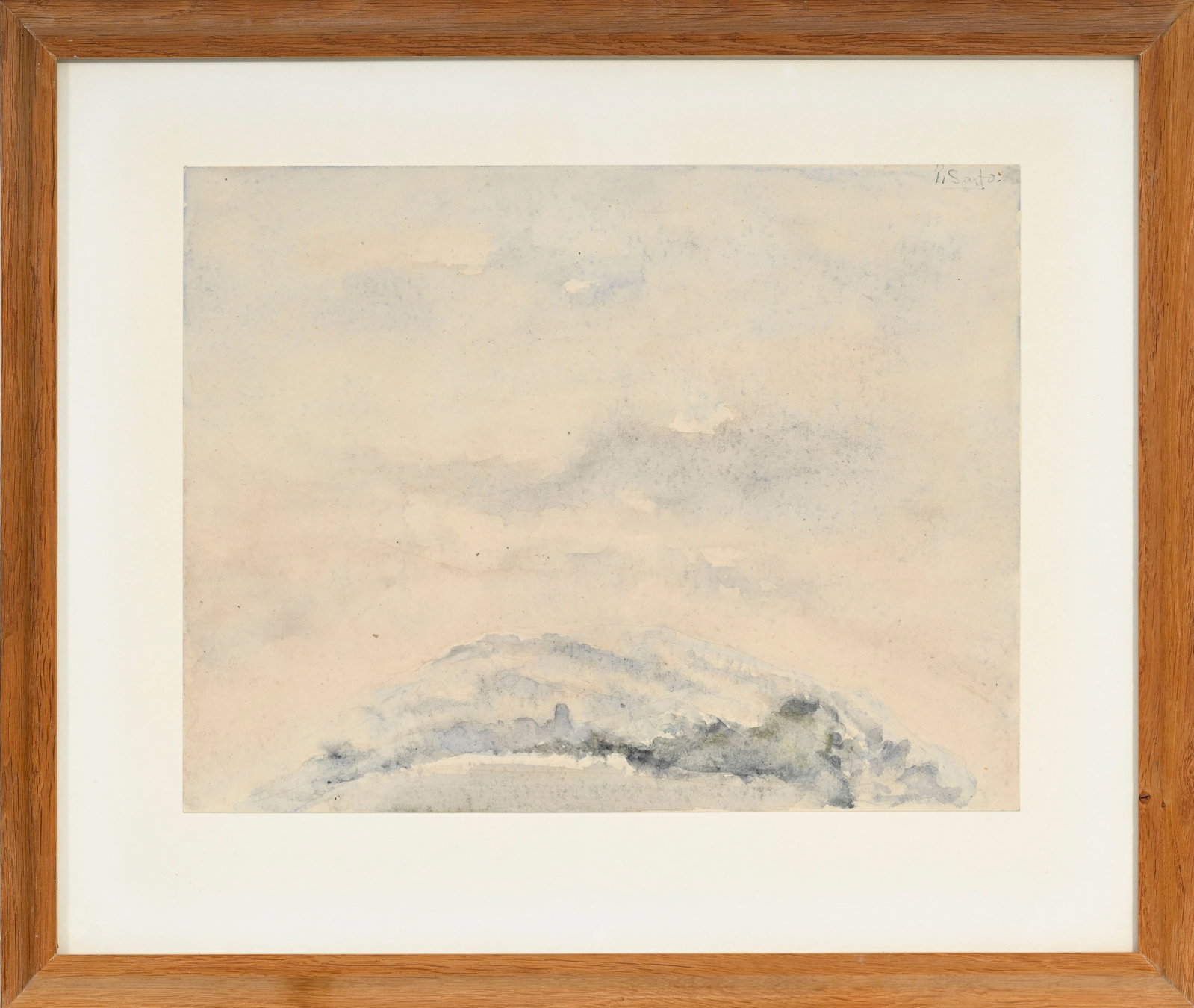Pietro Sarto (1930), Paysage nuageux, aquarelle sur papier, signée, 27x35 cm - 2