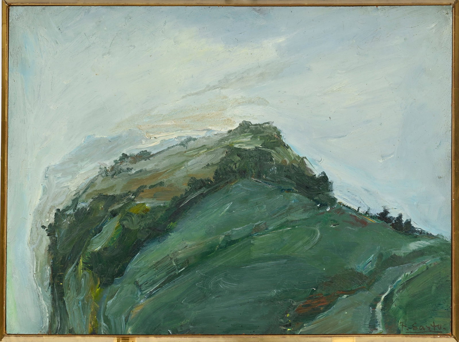 Pietro Sarto (1930), Paysage verdoyant, huile sur isorel, signée, 34,5x47 cm - 2