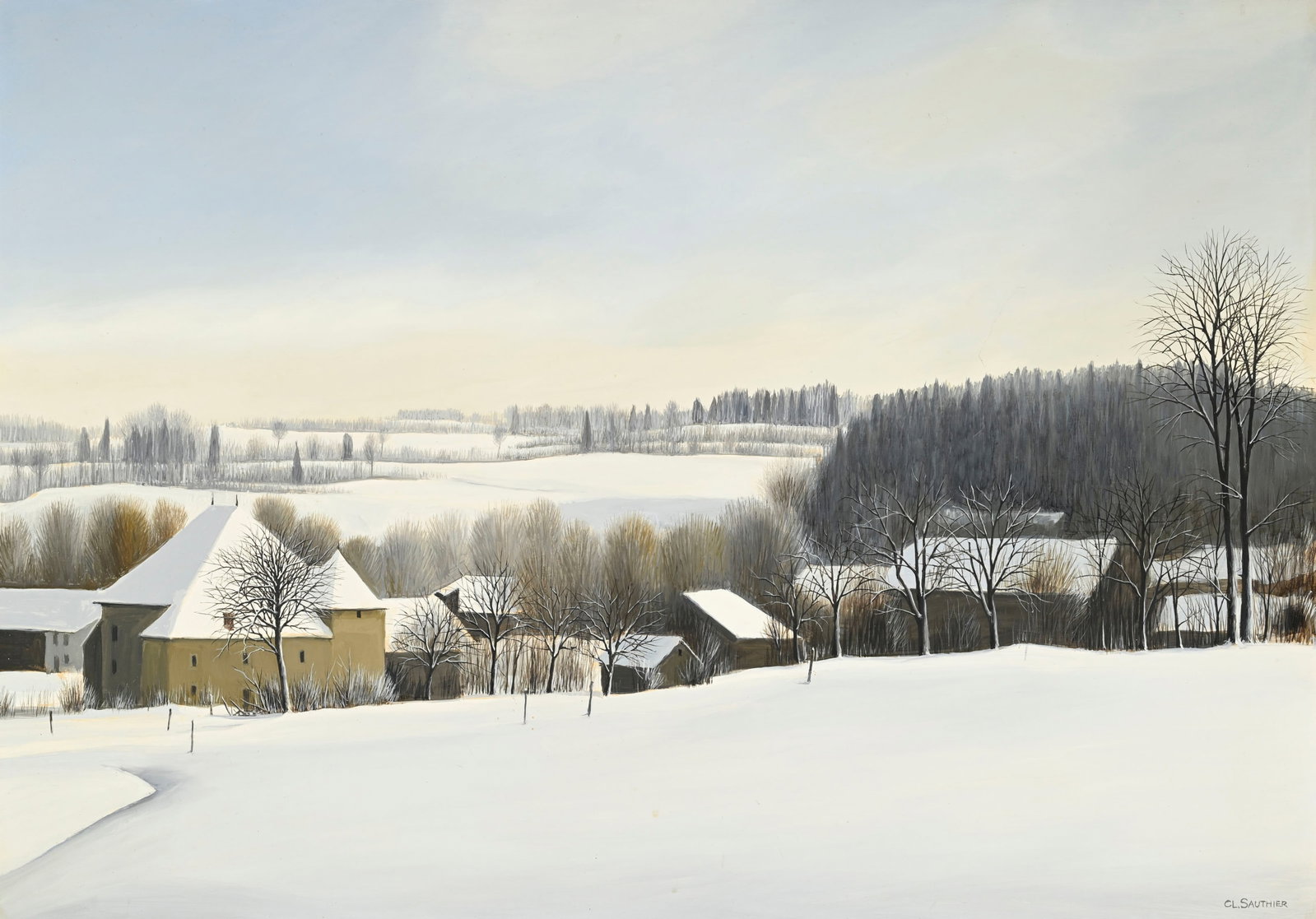 Claude Sauthier (1929-2016), "Soujet no. 8", huile sur panneau, signée et titrée au verso, (1 of 5)
