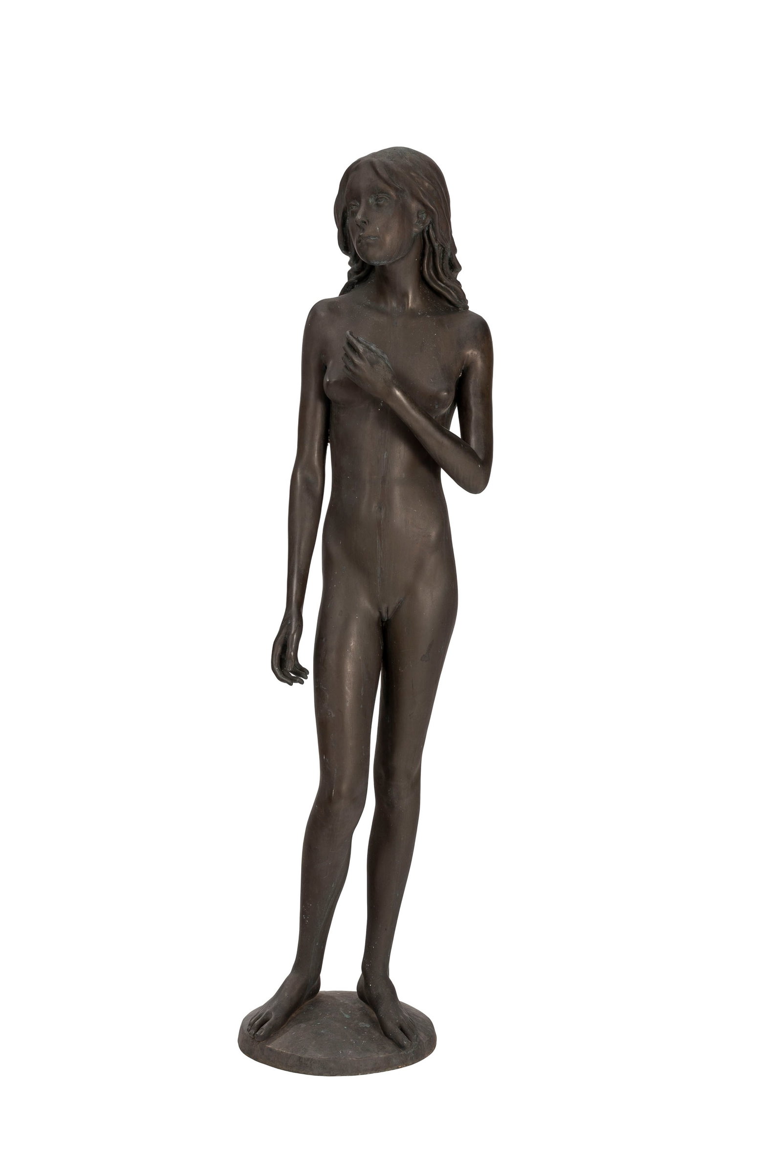 Heinz Schwarz (1920-1994), Femme nue debout, sculpture en bronze, signée, cachet de fondeur F. : Heinz Schwarz (1920-1994), Femme nue debout, sculpture en bronze, signée, cachet de fondeur F. Amici, h. 192 cm Provenance: Acquis directement auprès de l'artiste dans les années 1980,