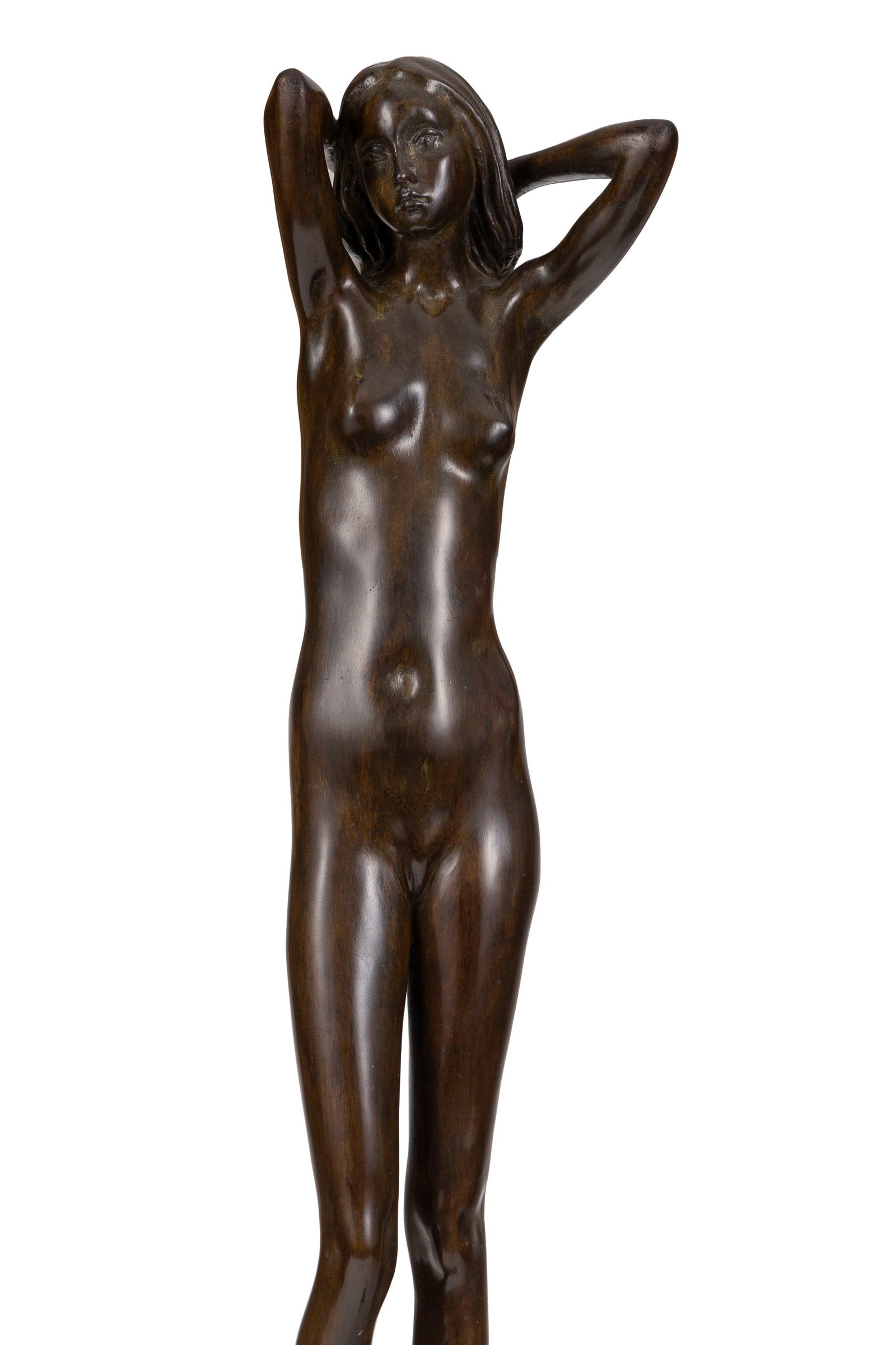 Heinz Schwarz (1920-1994), L'éveil, sculpture en bronze patiné, h. 87 cm Provenance: Acqu - 3