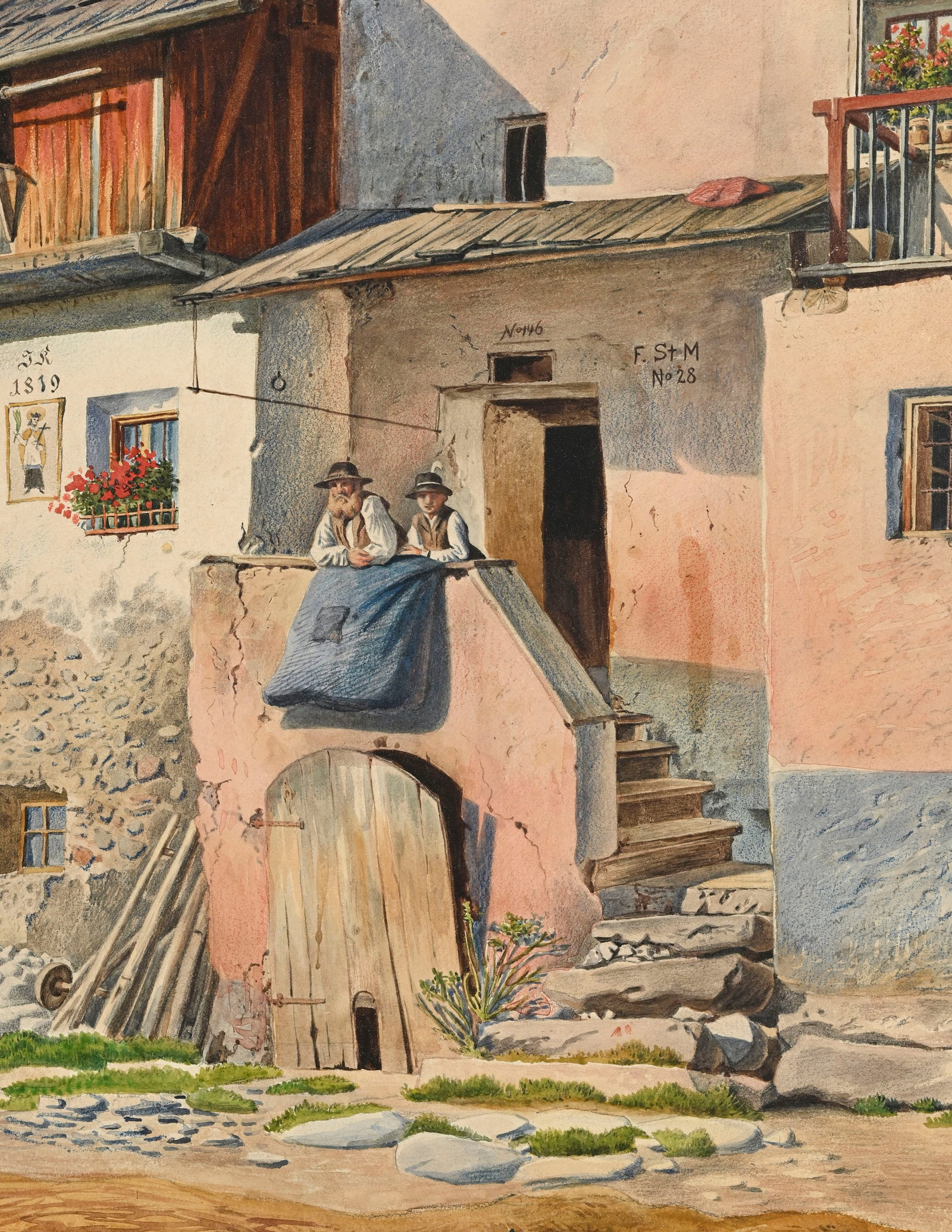 Albert Walther-Wien (XIX-XX), "Schmidmüller", 1904, aquarelle et crayon de couleur sur papier,  - 3