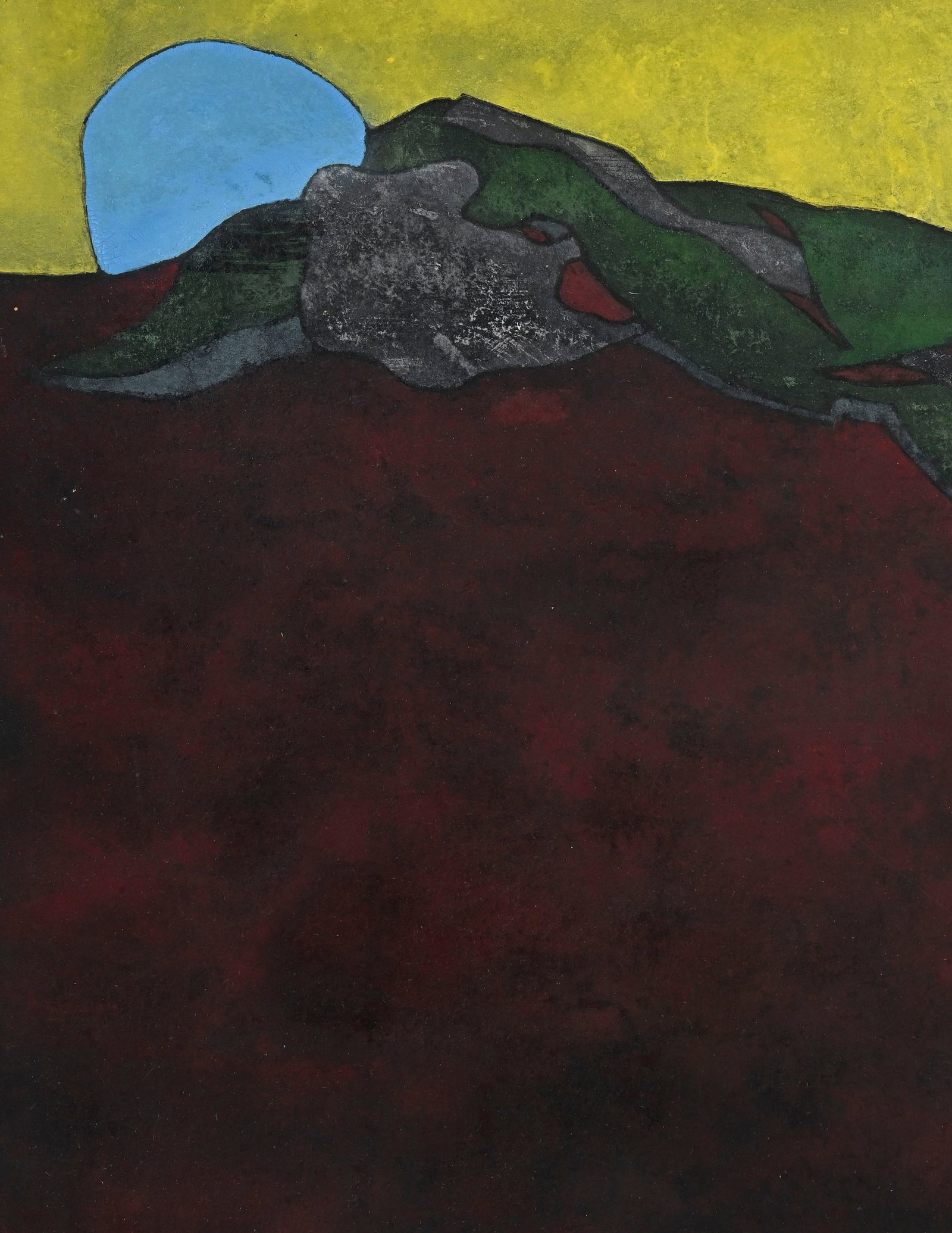 Peter Wullimann (1941-2016), Coucher de soleil, 1984, technique mixte sur papier, signée et dat - 3