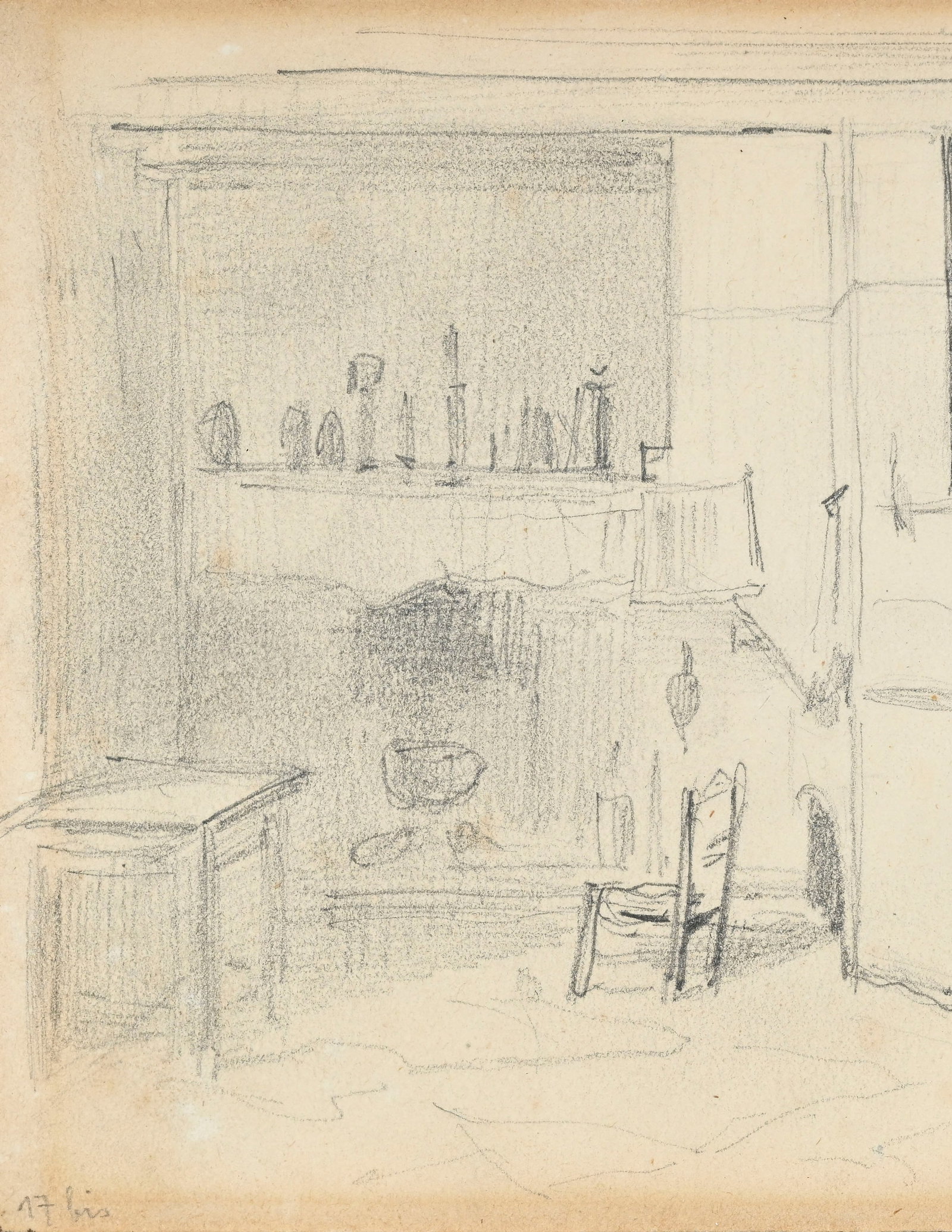 Albert Anker (1831-1910), Paysages et intérieurs, ensemble de 2 aquarelles, 2 mines de plomb et - 13
