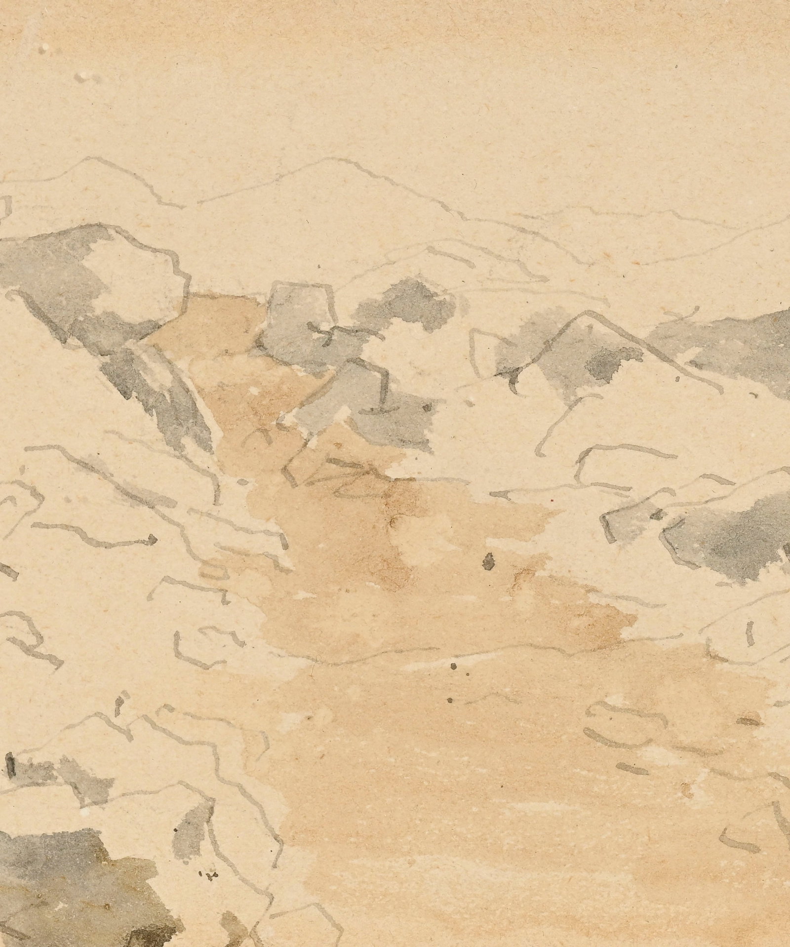 Albert Anker (1831-1910), Paysages et intérieurs, ensemble de 2 aquarelles, 2 mines de plomb et - 15