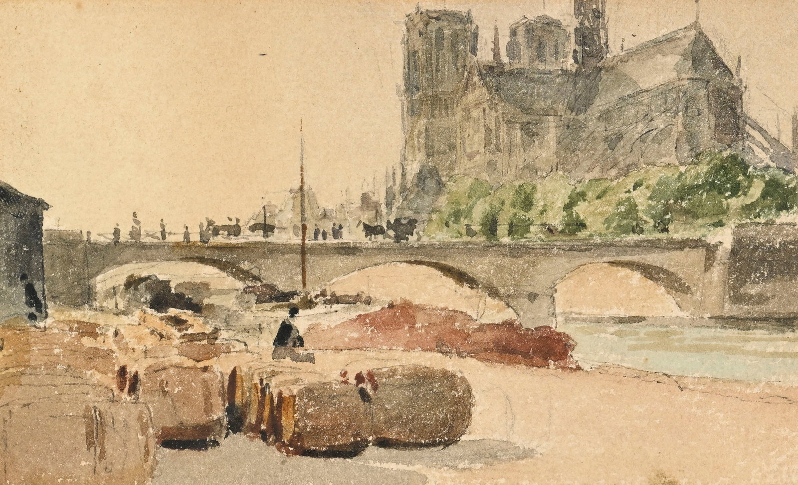 Albert Anker (1831-1910), Paysages et intérieurs, ensemble de 2 aquarelles, 2 mines de plomb et (1 of 20)