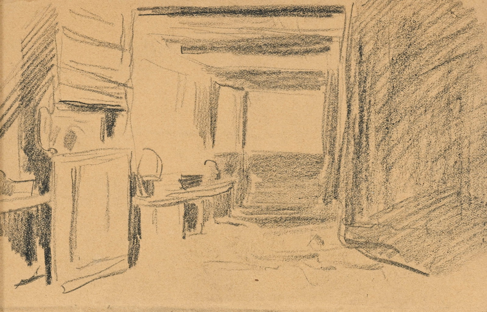 Albert Anker (1831-1910), Paysages et intérieurs, ensemble de 2 aquarelles, 2 mines de plomb et - 4