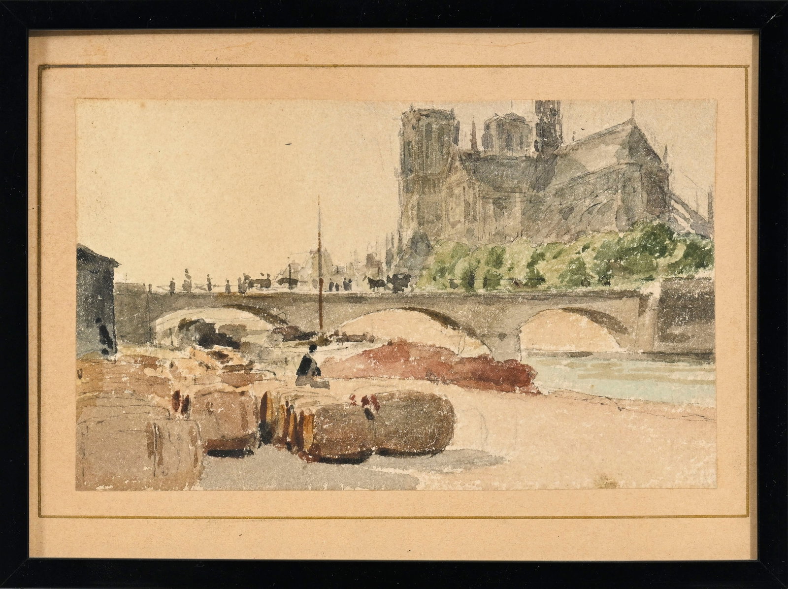 Albert Anker (1831-1910), Paysages et intérieurs, ensemble de 2 aquarelles, 2 mines de plomb et - 6