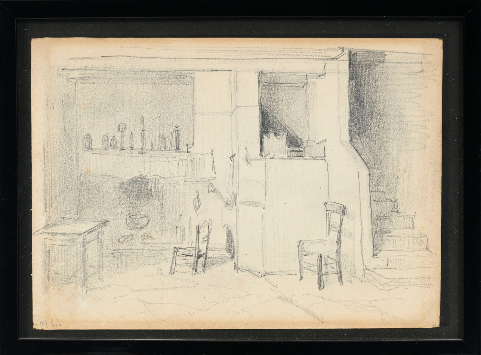 Albert Anker (1831-1910), Paysages et intérieurs, ensemble de 2 aquarelles, 2 mines de plomb et - 8