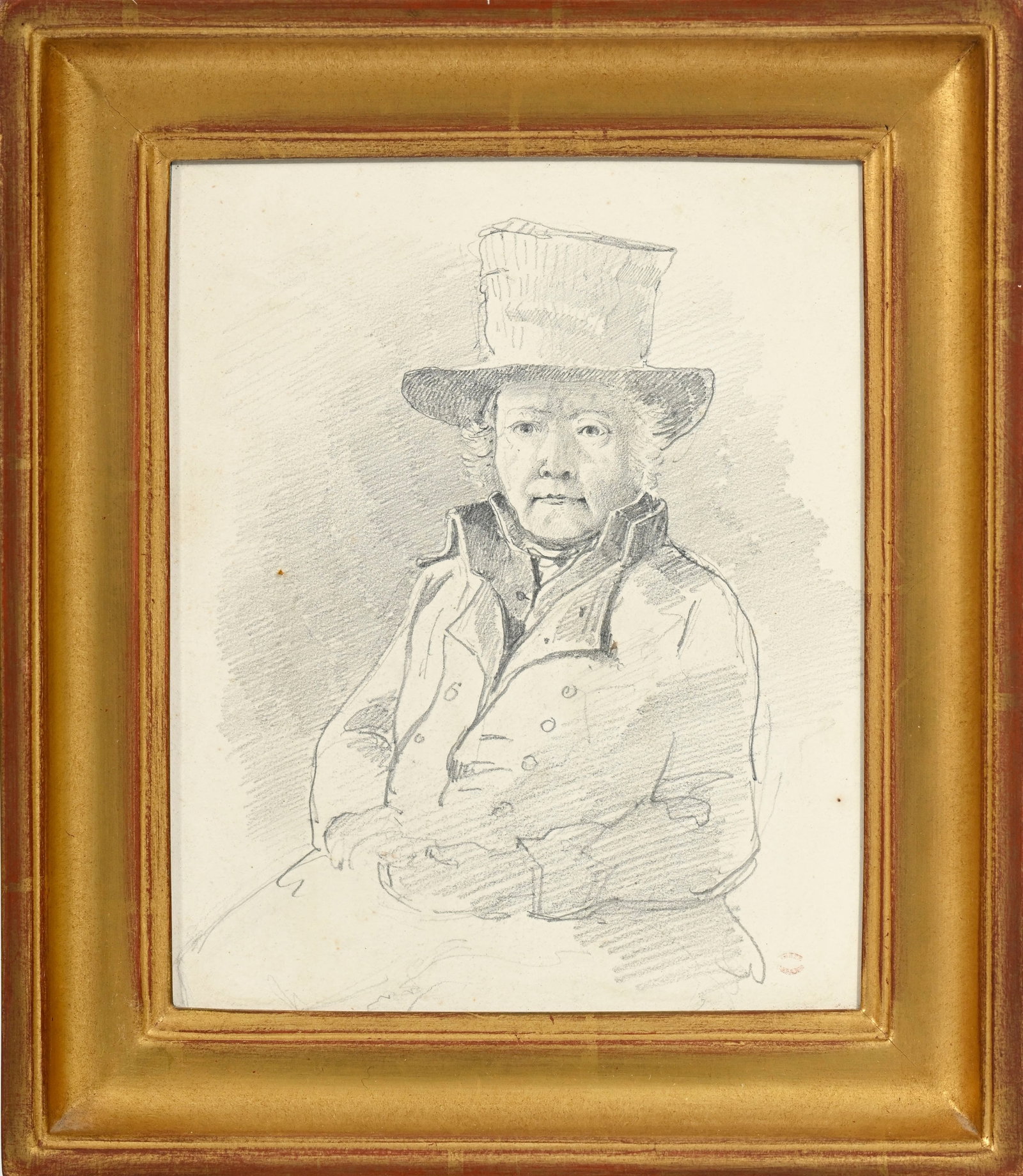 Alexandre Calame (1810-1864), Portrait de Monsieur Müntz-Berger, mine de plomb sur papier, timb - 2