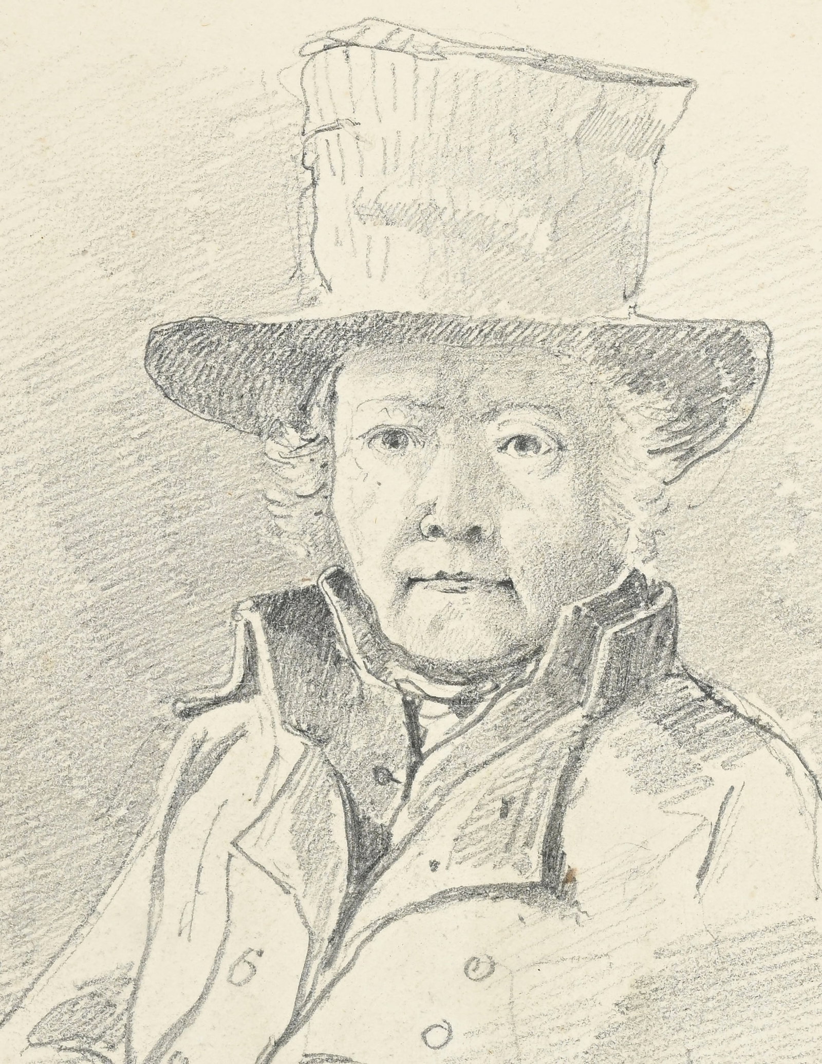 Alexandre Calame (1810-1864), Portrait de Monsieur Müntz-Berger, mine de plomb sur papier, timb - 3