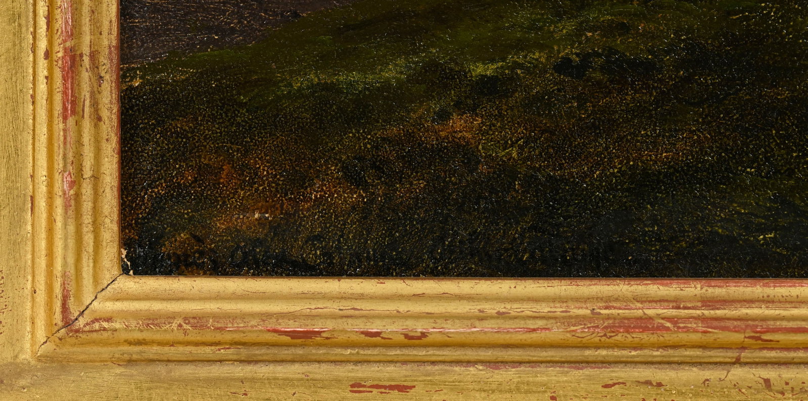 Arthur Calame (1843-1919), copie d'après Alexandre Calame, Ruines au crépuscule, huile sur - 4