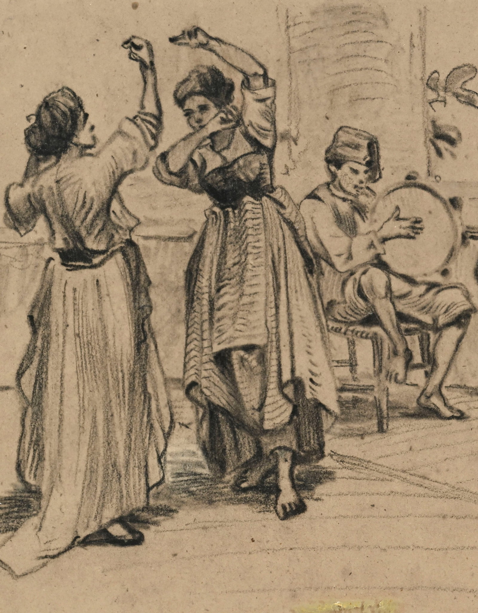 Arthur Calame (1843-1919), Femmes, ensemble de 5 œuvres sur papier (pierre noire, crayon de gra - 14